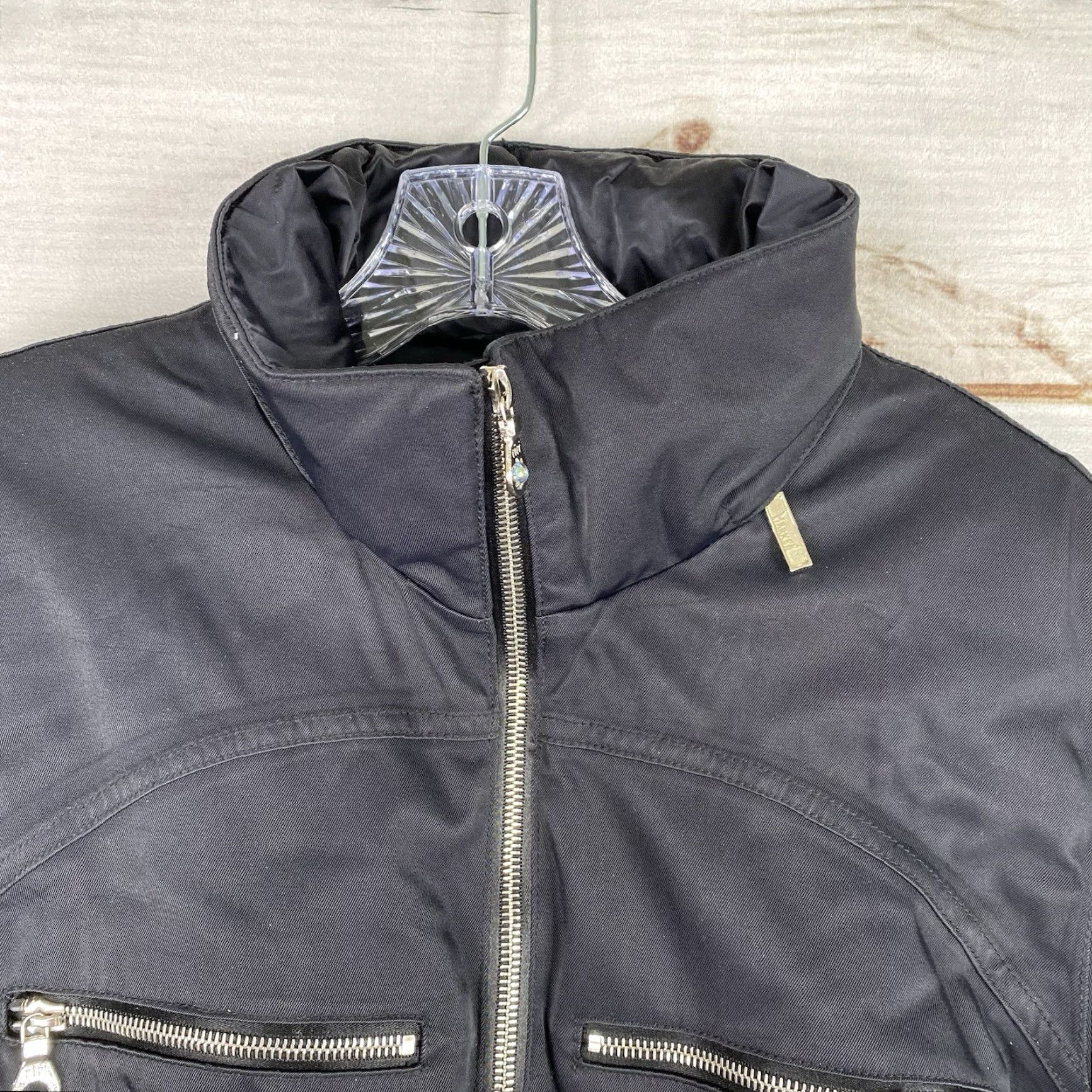 Barker Marker Jacket Womens 12 Black Snow Full Zip Riding Aqua Guard Stretch Zip Jacket Size XL / US 12-14 / IT 48-50 - 3 Thumbnail