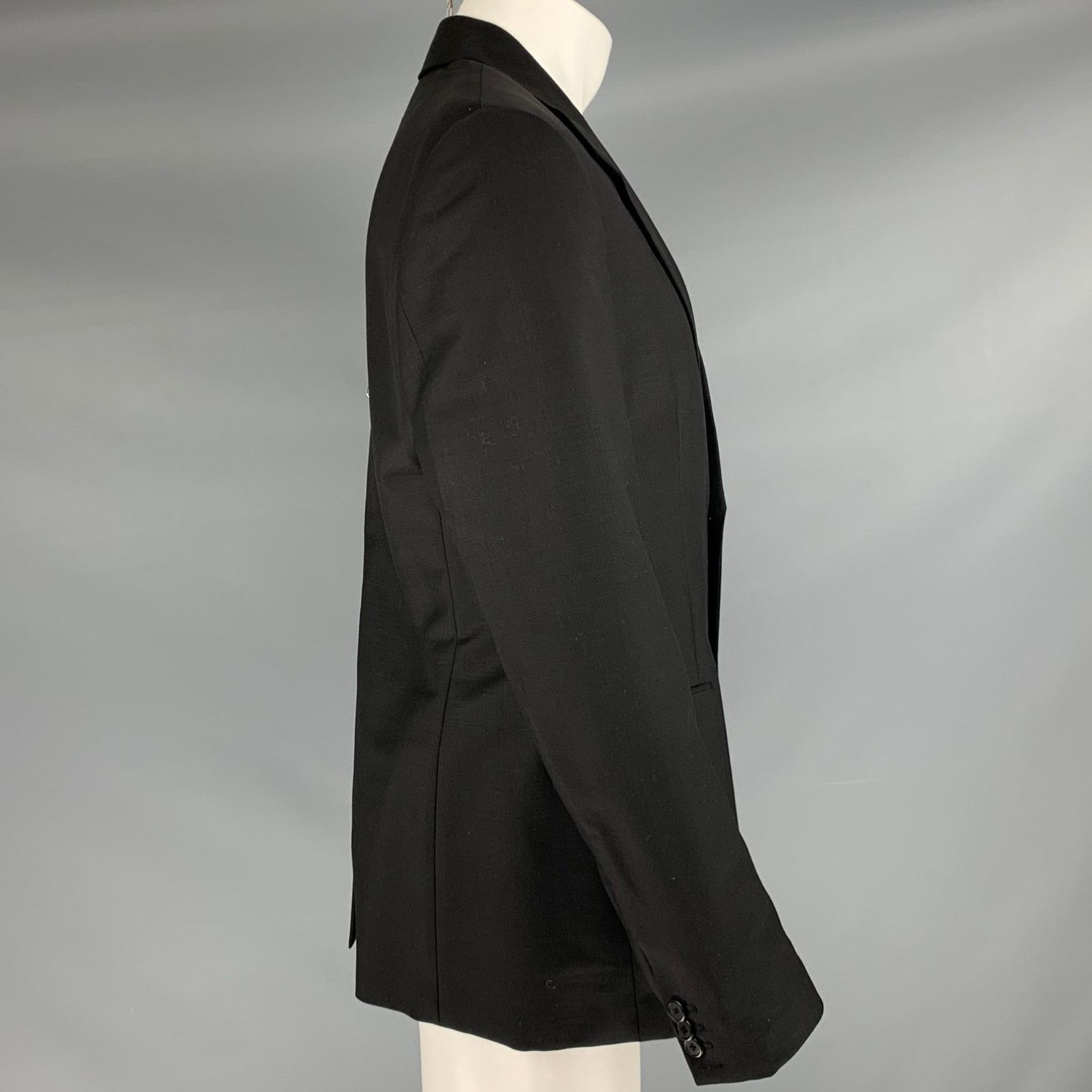 Prada PRADA Size 40 Black Mohair Wool Notch Lapel Sport Coat Size 40R - 3 Thumbnail
