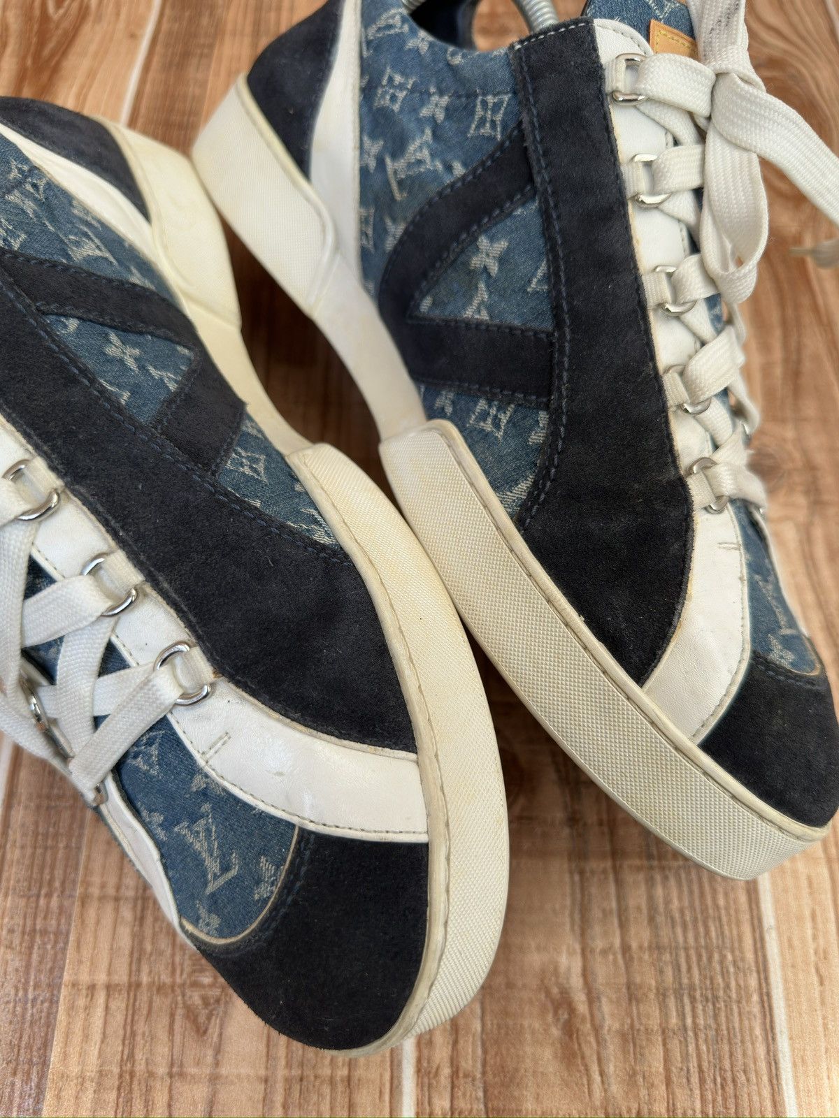 Louis Vuitton Louis Vuitton Rennes Blue Monogram Denim Sneaks Size US 10 / EU 43 - 8 Thumbnail