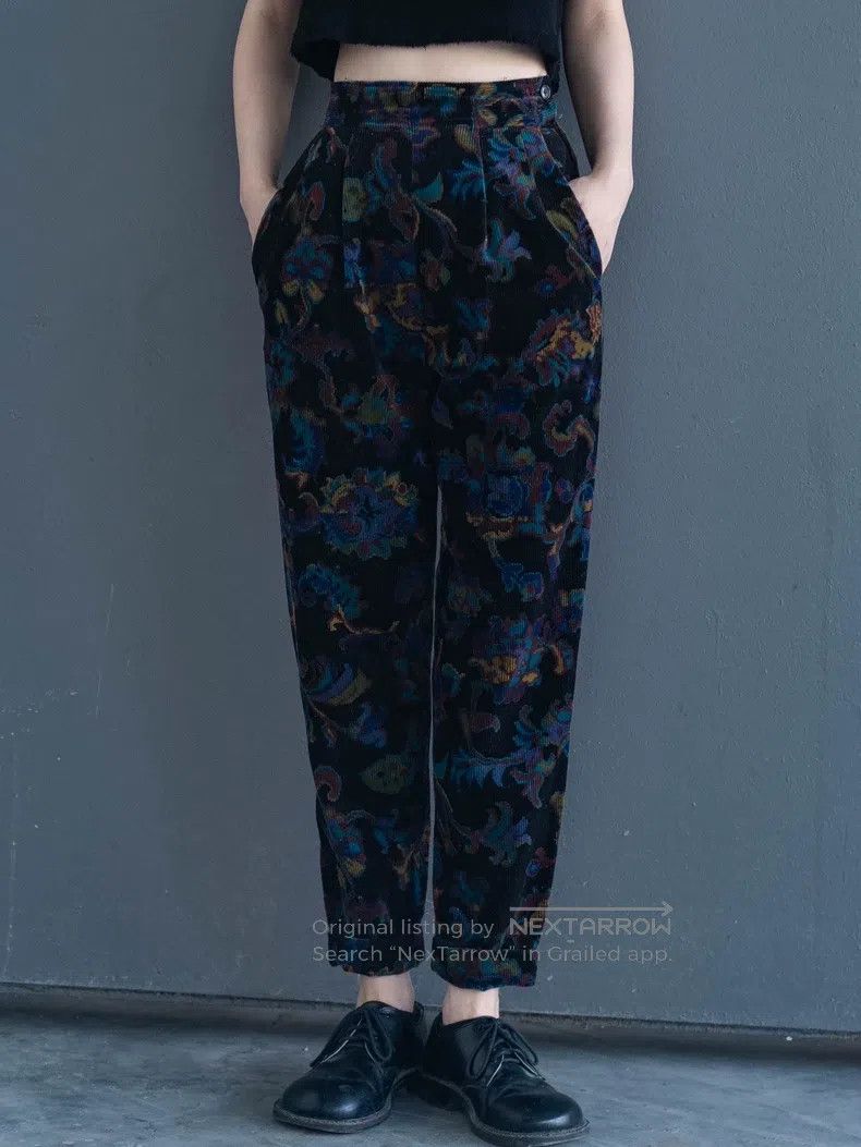 Kenzo Kenzo size M Ethnic floral corduroy trousers Size 27" / US 4 / IT 40 - 4 Thumbnail