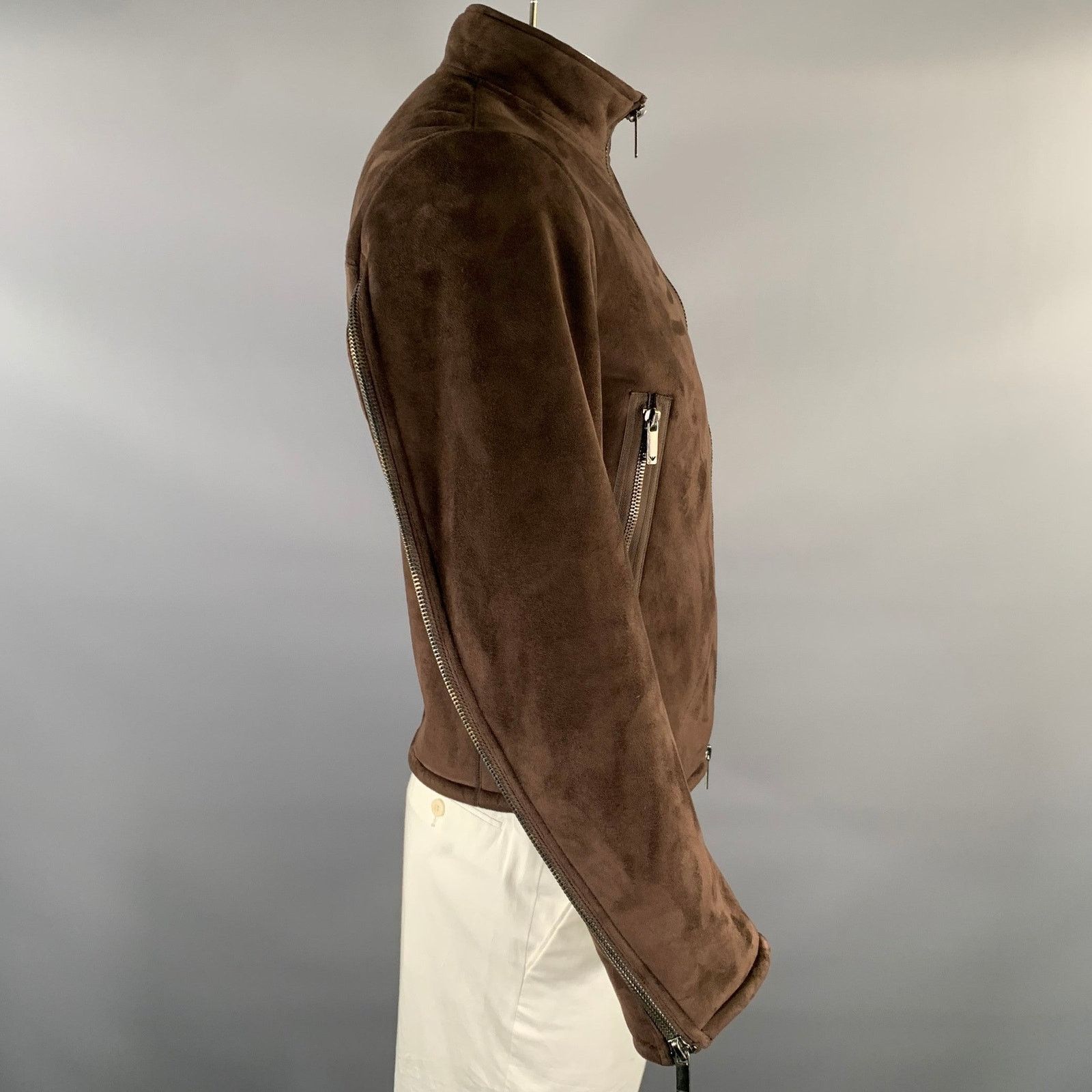 Emporio Armani EMPORIO ARMANI Size 40 Brown Polyester Nylon Zip Up Jacket Size US M / EU 48-50 / 2 - 5 Thumbnail