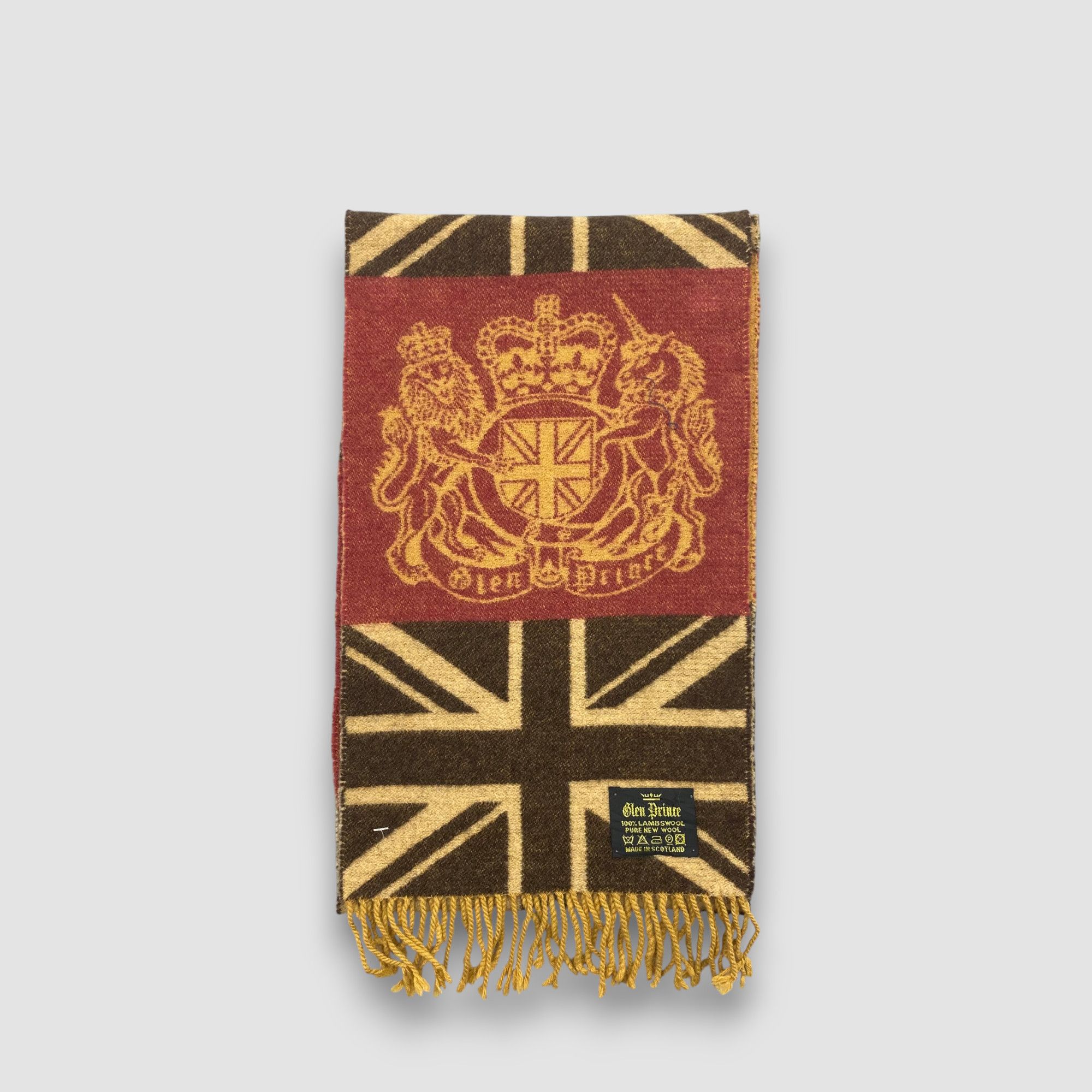 Japanese Brand Vintage Glen Prince Scarf Wool Union Jack Flag Winter Size ONE SIZE - 2 Thumbnail