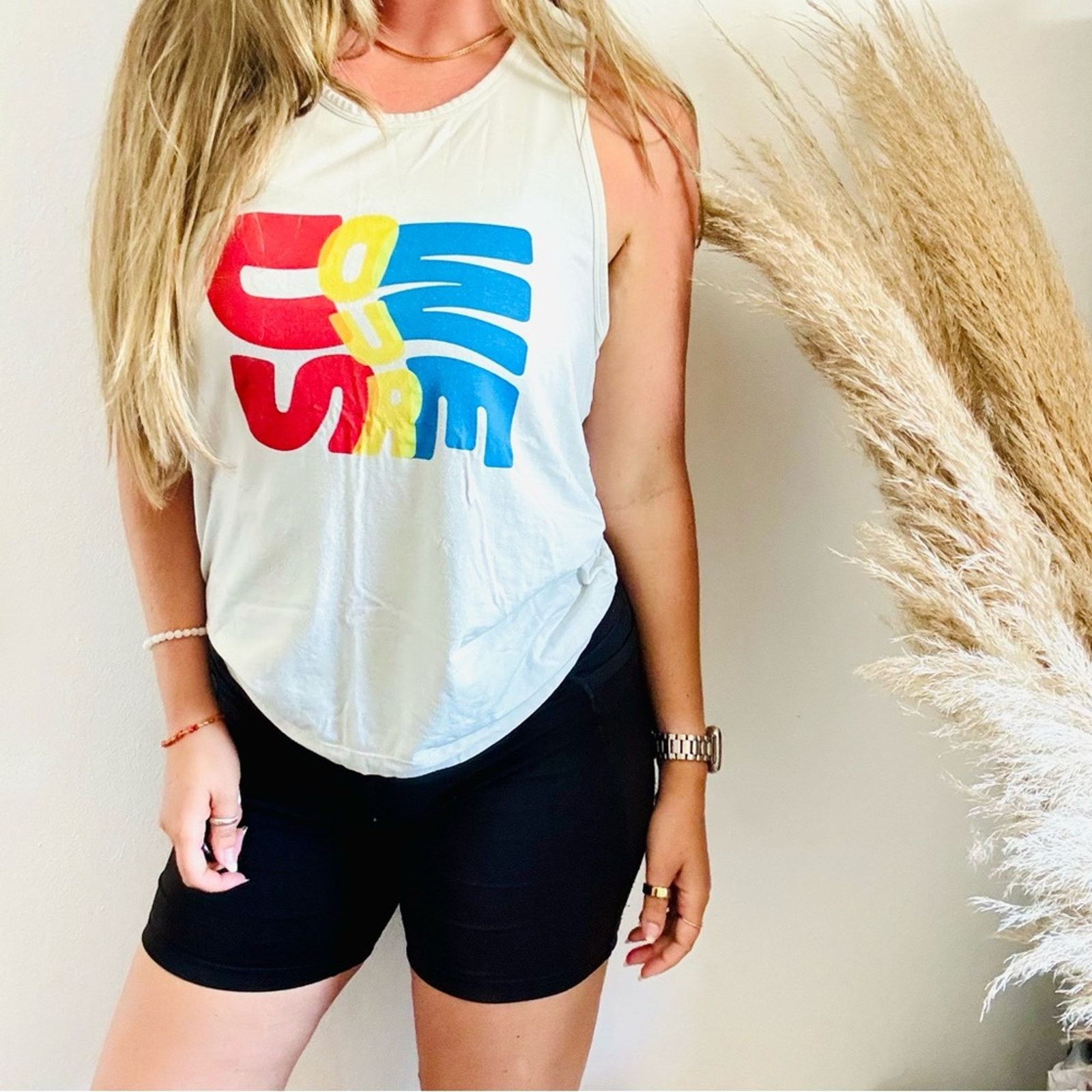 Fabletics FABLETICS Cream Red Yellow Blue 24/7 Pride Tank Top Shirt Size S / US 4 / IT 40 - 7 Thumbnail