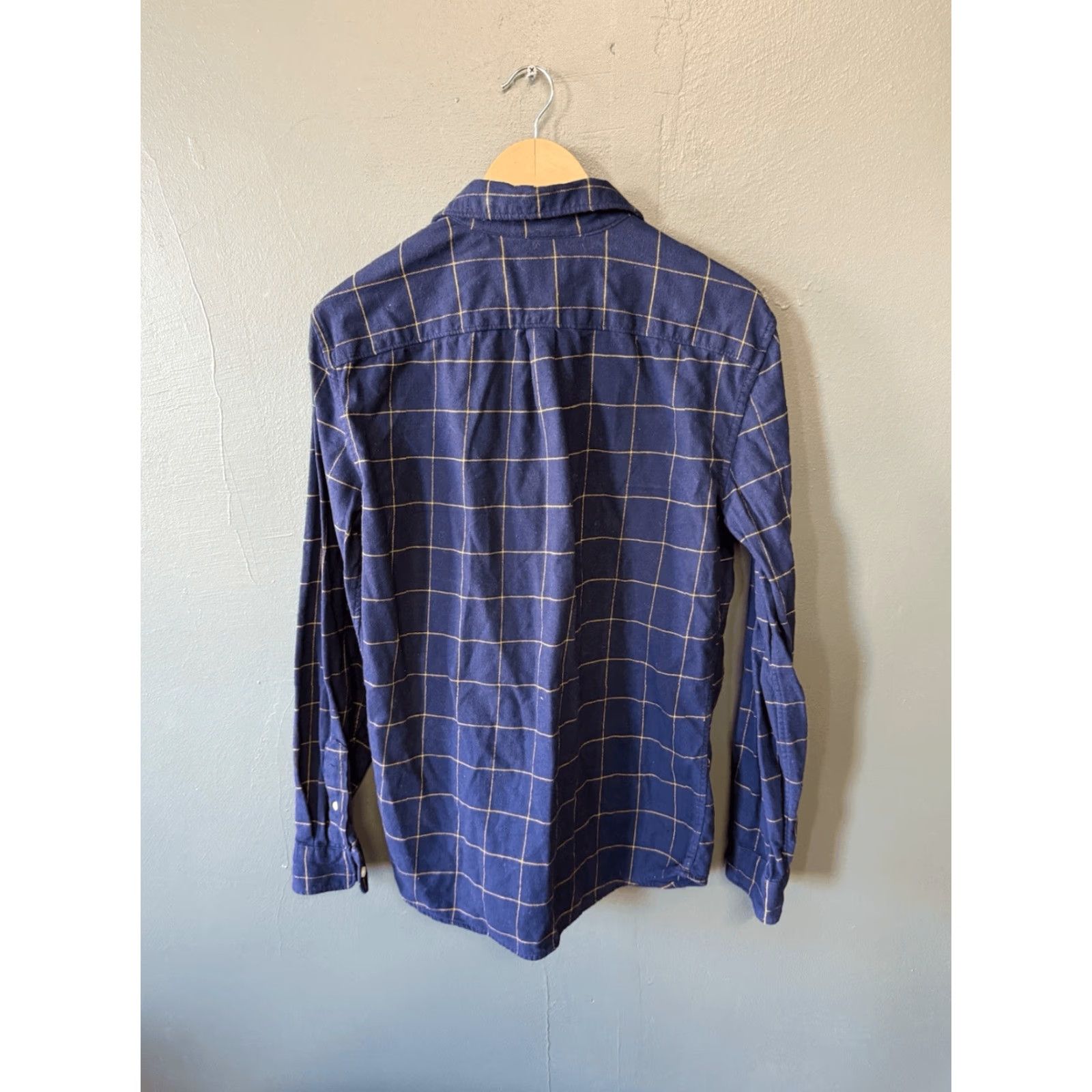 Gap Gap Button-Up Shirt Mens Blue Long Sleeve Plaid Flannel Size M Regular Fit Size US M / EU 48-50 / 2 - 2 Thumbnail