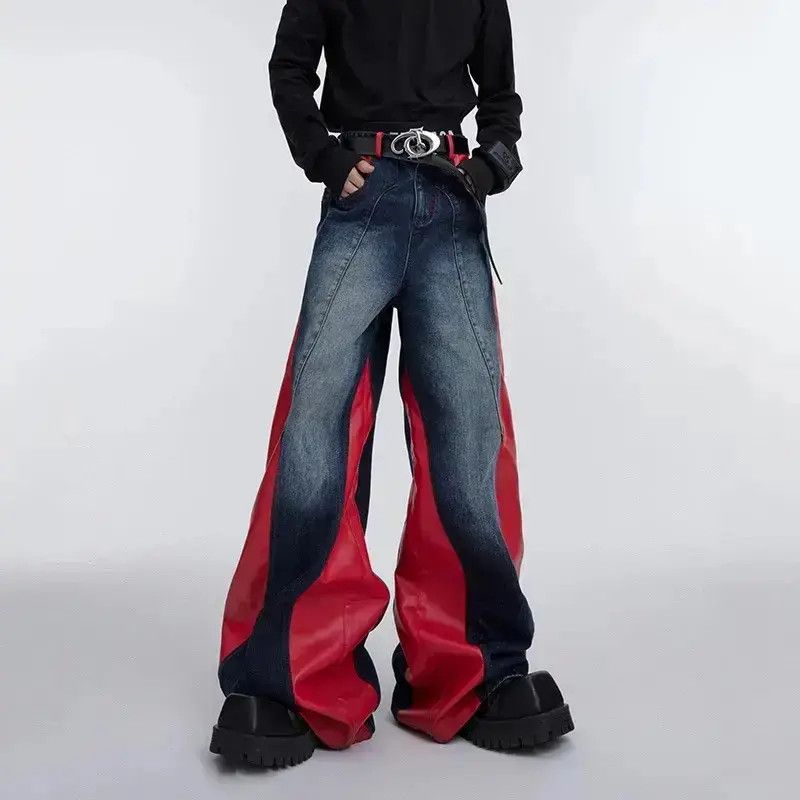 Japanese Brand Streetwear PU Leather Spliced Jeans Size US 32 / EU 48 - 6 Thumbnail