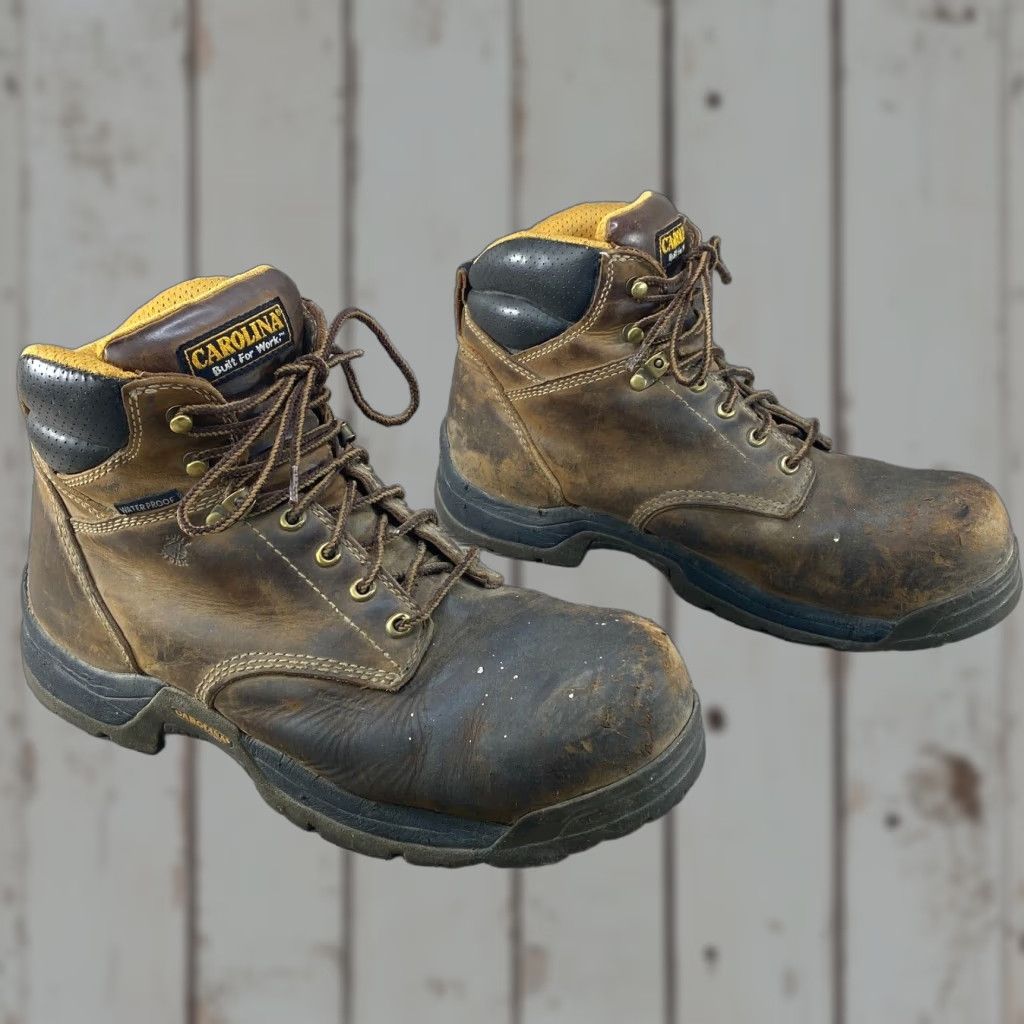 Vintage Carolina Work Boots Mens 12 4E Waterproof Comp Toe Bruno Brown Leather Lace Up Size US 12 / EU 45 - 1 Thumbnail