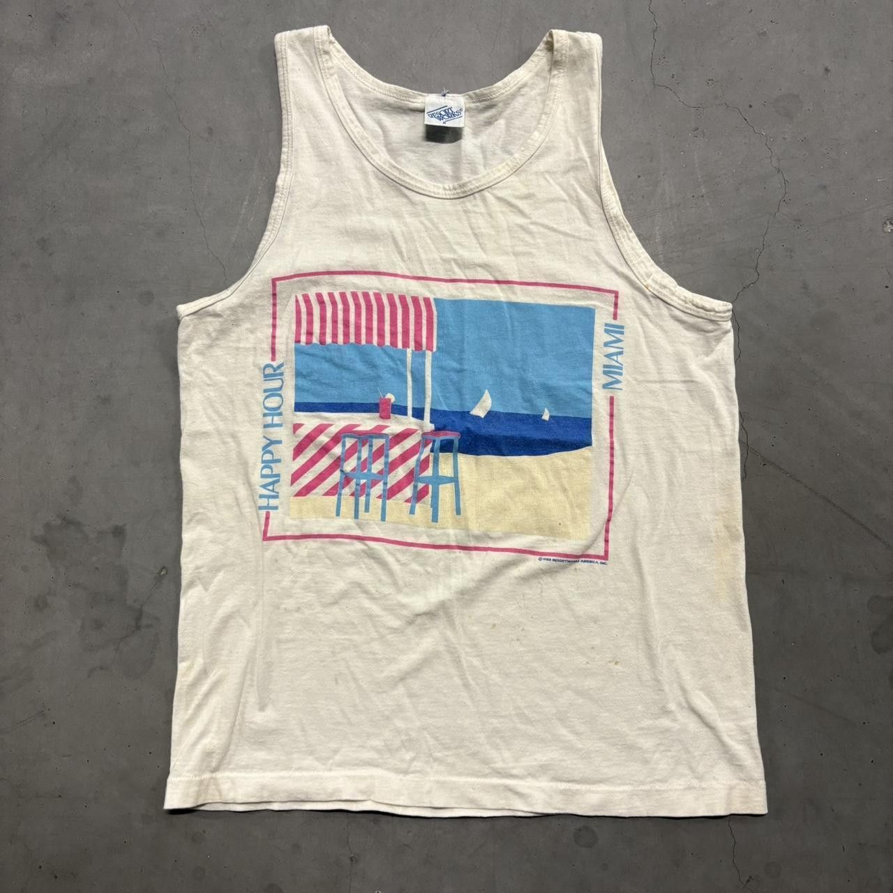 Vintage Crazy Vintage Y2K/2000s 1986 Resort Works Miami Beach Tank Top Beachwear! Size US S / EU 44-46 / 1 - 1 Thumbnail