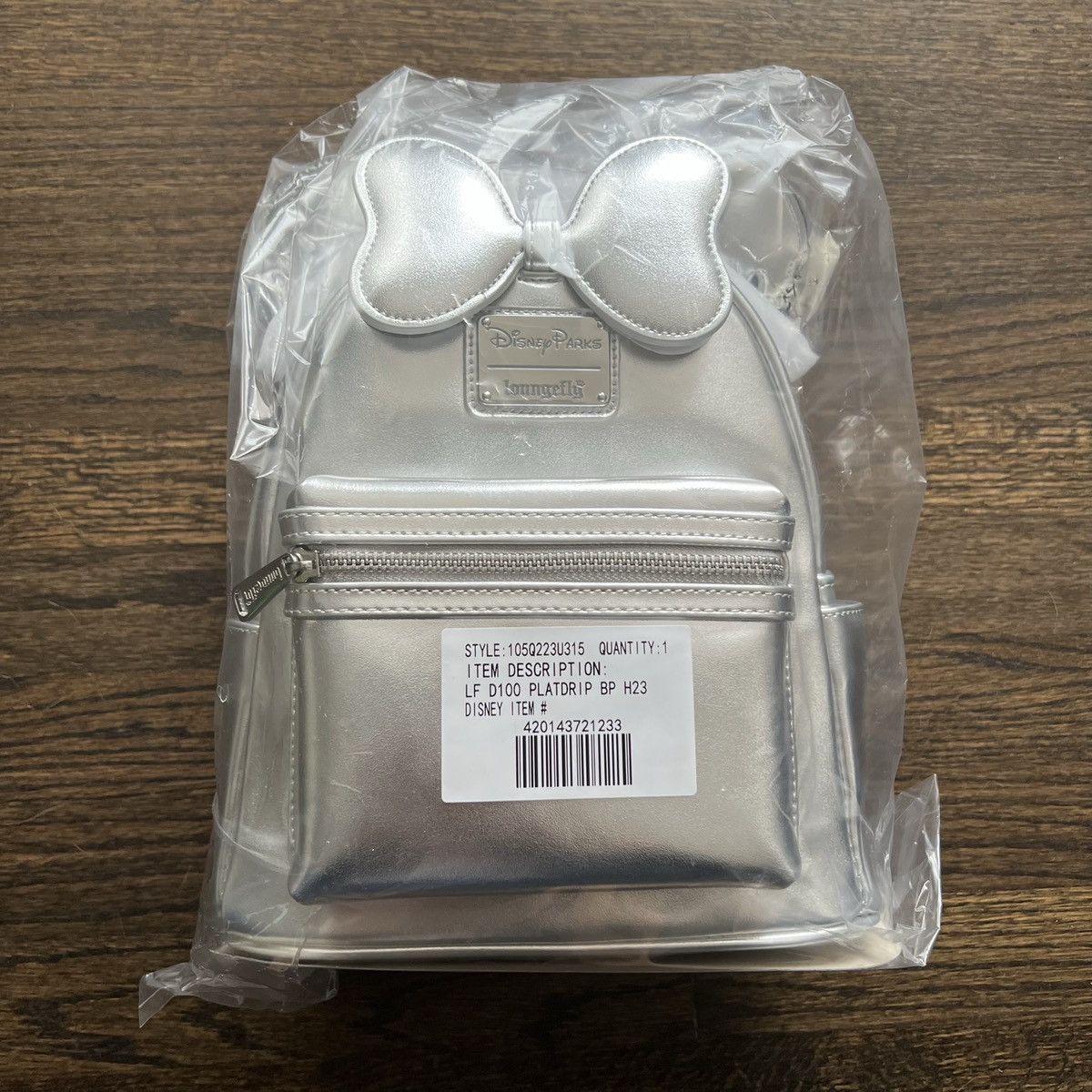 image of Loungefly Disney100 Platinum Minnie Mouse Backpack | NWT in Silver, Women's