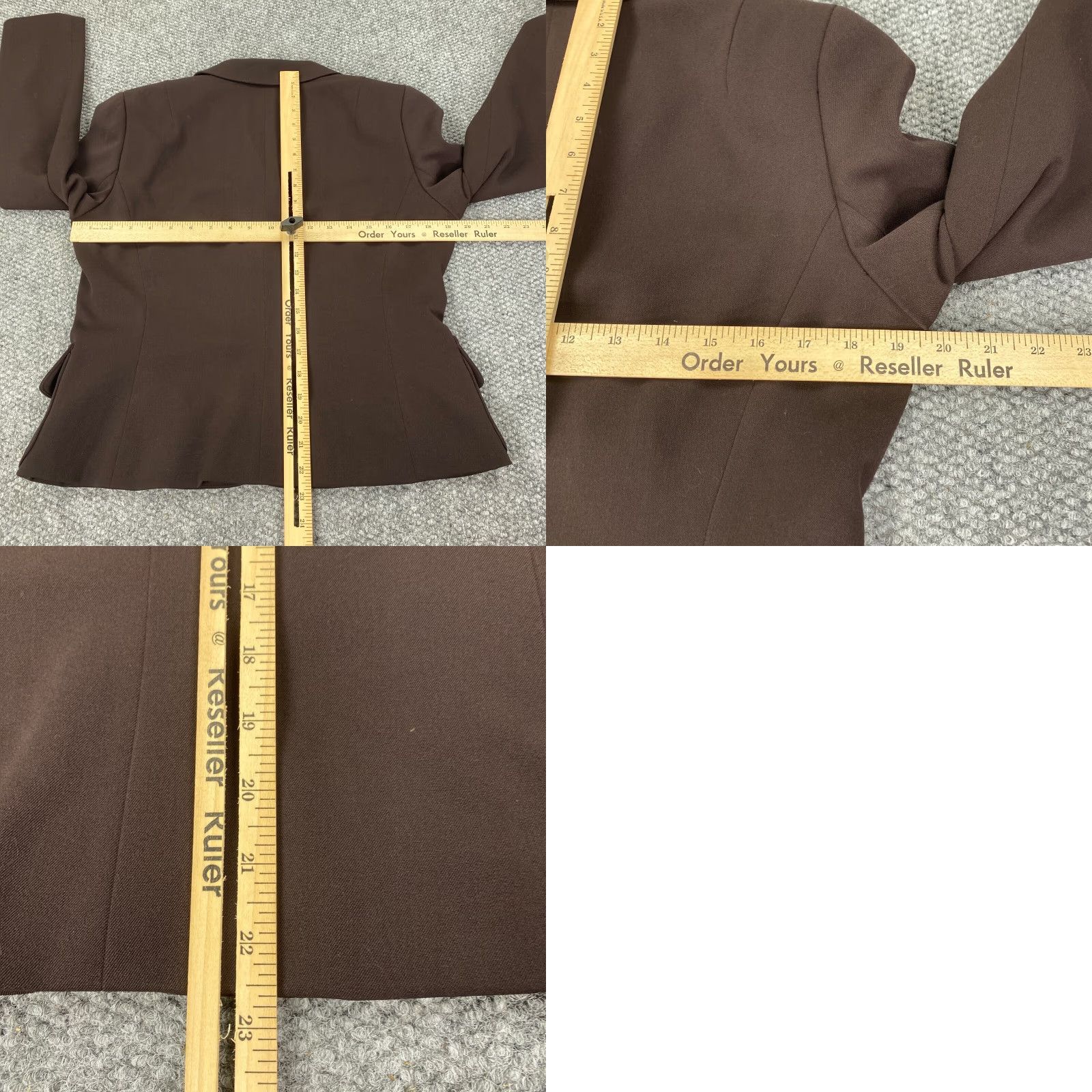 Evan Picone Evan-Picone Womens Blazer Jacket Size 8 Brown Lined Pockets Button Up Stretch Classic Short Coat/ Jacket/ Blazer Women Brown 8 Size M / US 6-8 / IT 42-44 - 10 Thumbnail
