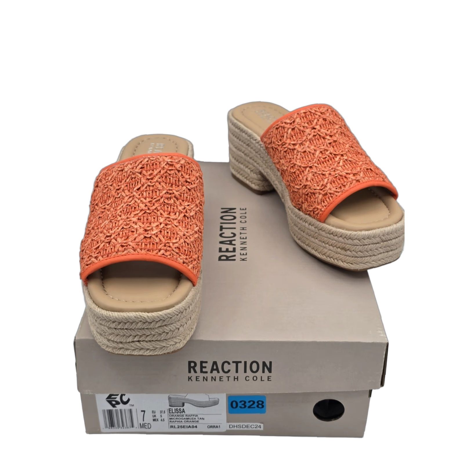 Kenneth Cole KENNETH COLE REACTION Women's Elissa Sandal Orange Raffia Sz 7 M - NIB - Heels - 7 - Orange - Womens - Raffia Size US 7 / IT 37 - 1 Thumbnail