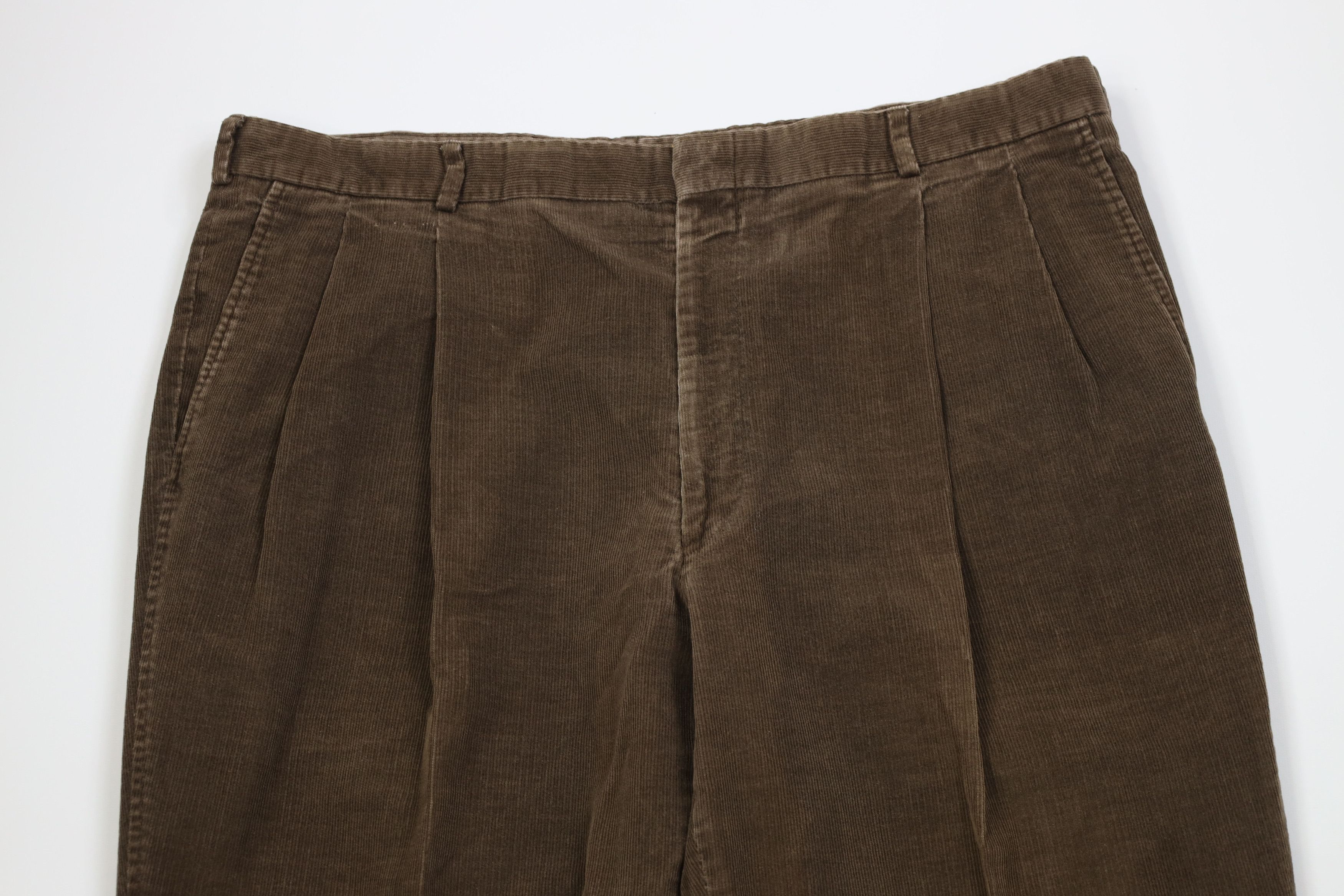 Lands' End Vintage 70s 80s Lands End Wide Leg Corduroy Pants Brown Size US 42 / EU 58 - 2 Thumbnail