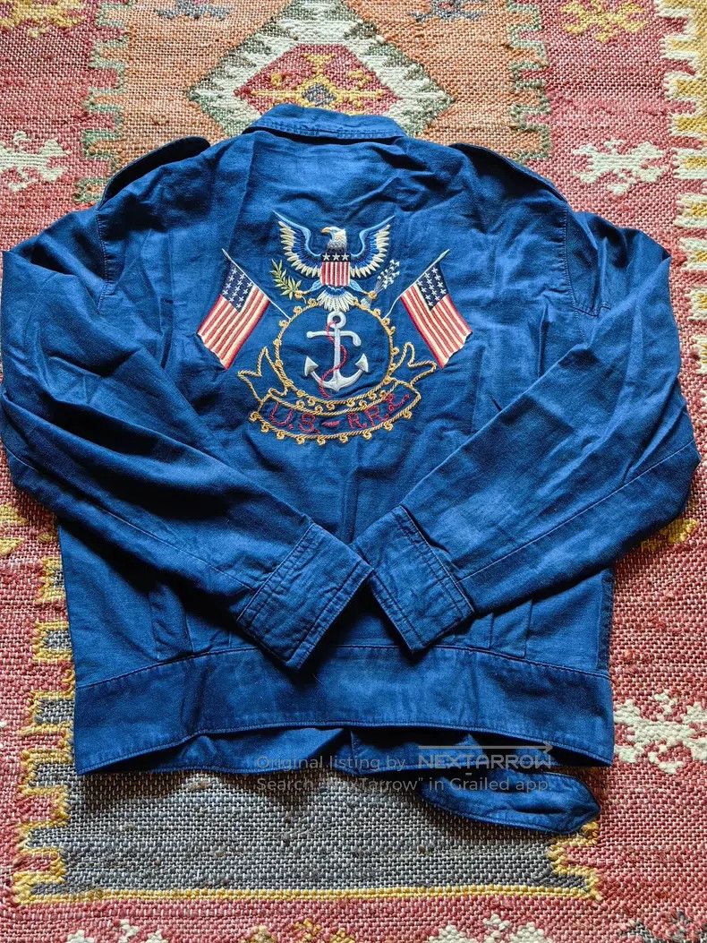 RRL Ralph Lauren RRL Ralph Lauren Embroidered Eagle Flag Blue-Dyed Short Ja Size US M / EU 48-50 / 2 - 1 Thumbnail