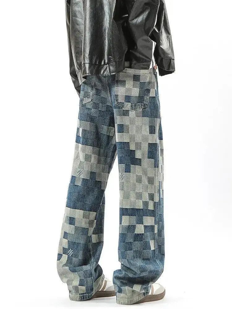 Japanese Brand Retro loose checkered straight leg jeans Size US 32 / EU 48 - 5 Thumbnail