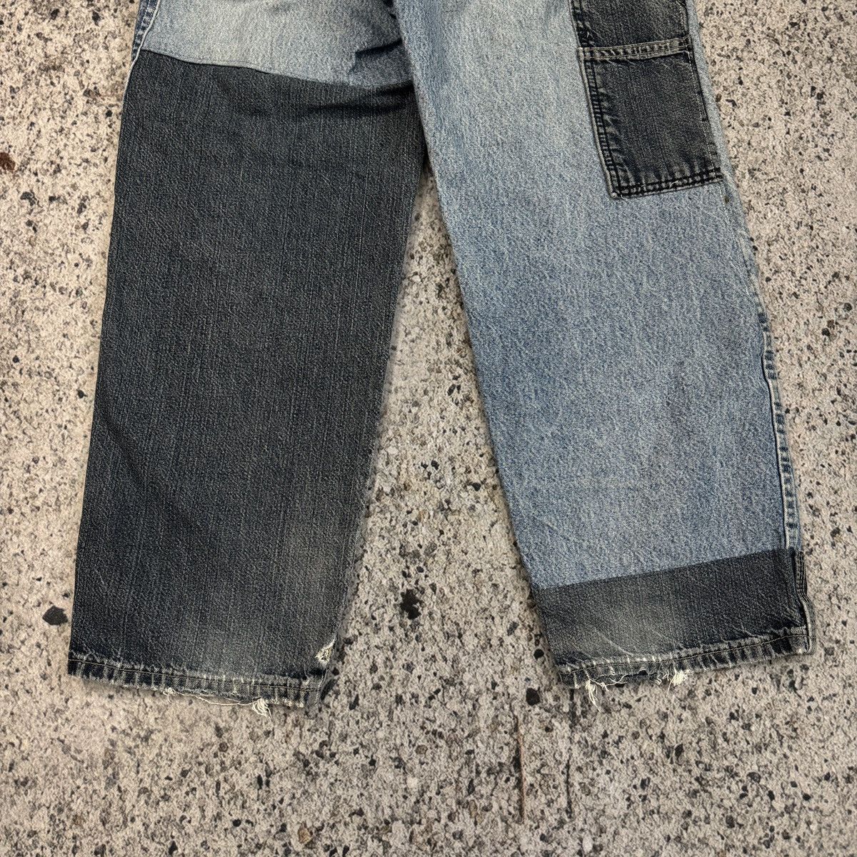 Vintage Dickies Patchwork Faded Thrashed Carpenter Jeans ERD Grunge Size US 28 / EU 44 - 13 Thumbnail