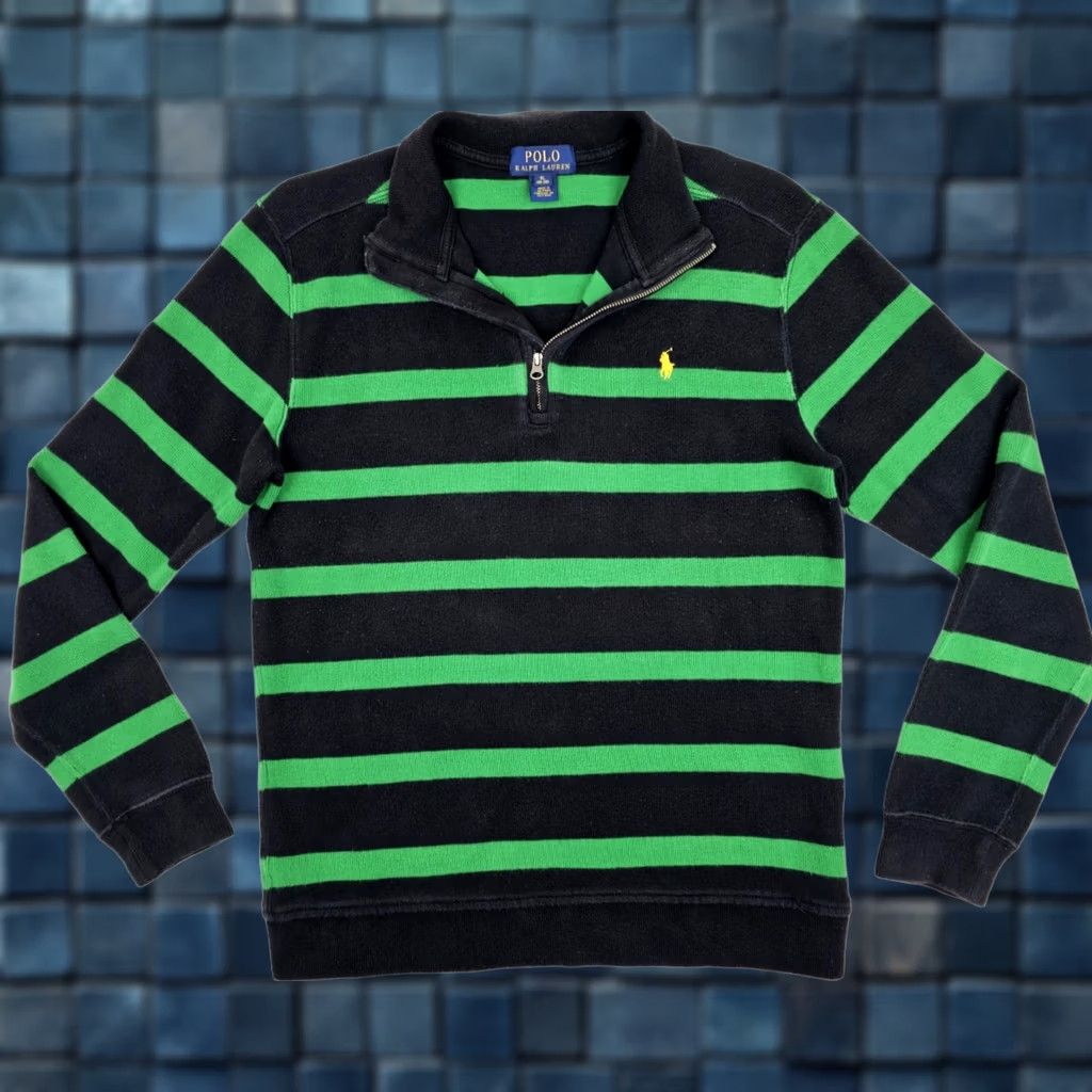 Polo Ralph Lauren VTG Polo Ralph Lauren 1/4 Zip Rugby Sweater Men XL Green Striped Polo Ralph Lauren 1/4 Zip Rugby Sweater Men XL Green Striped Size US XL / EU 56 / 4 - 1 Thumbnail