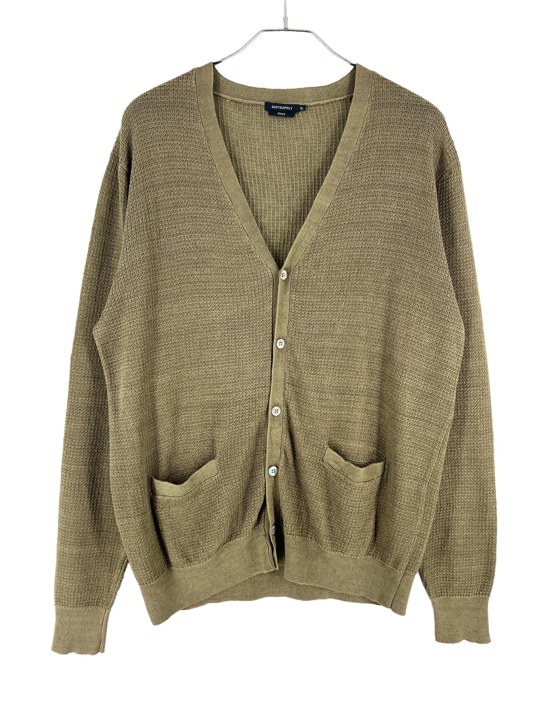 Suitsupply SUITSUPPLY 100% Linen Front Button Knitted Sweater Size XL Size US XL / EU 56 / 4 - 1 Thumbnail