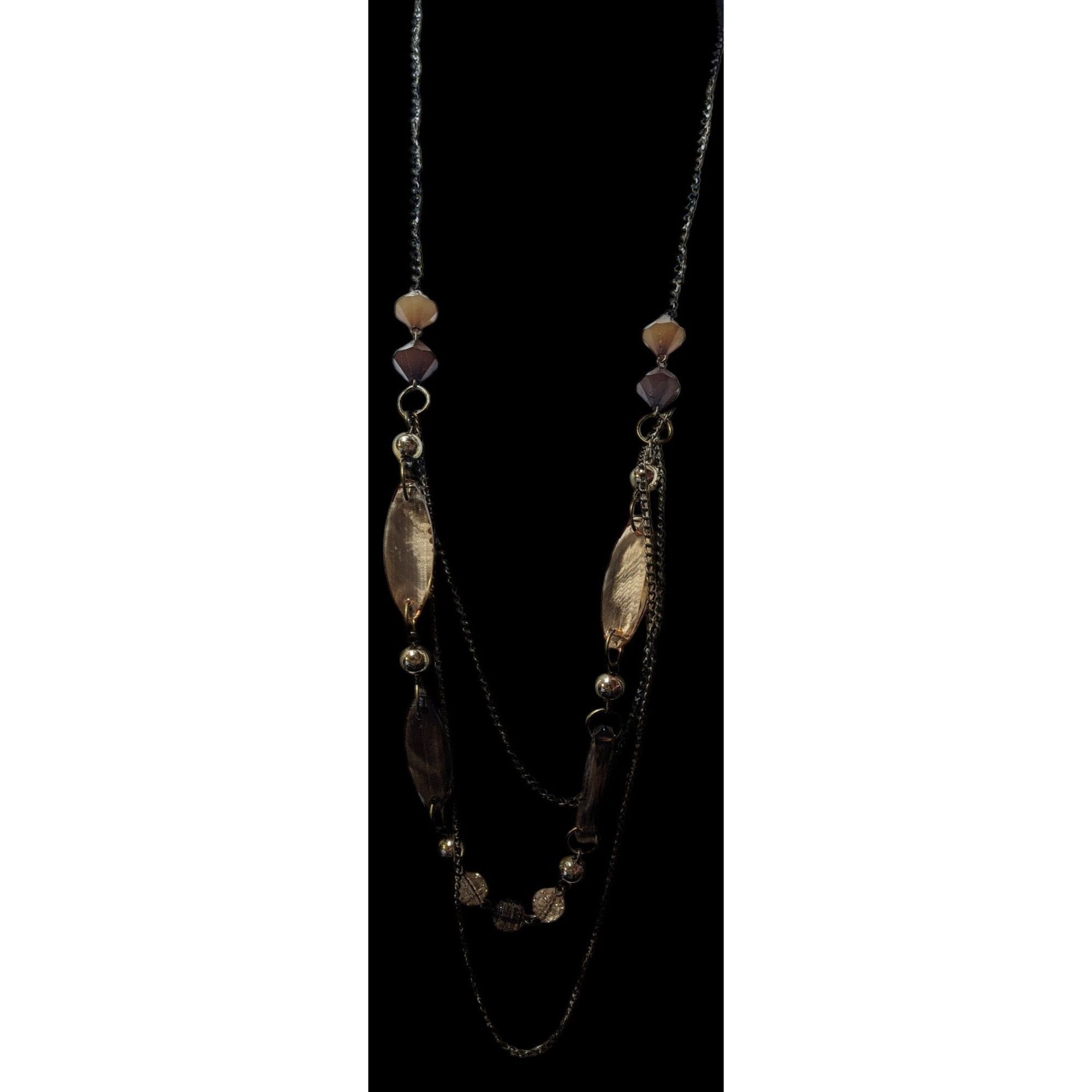 Other Retro Earth Tone Multilayer Gemmed Chain Necklace Size ONE SIZE - 4 Thumbnail