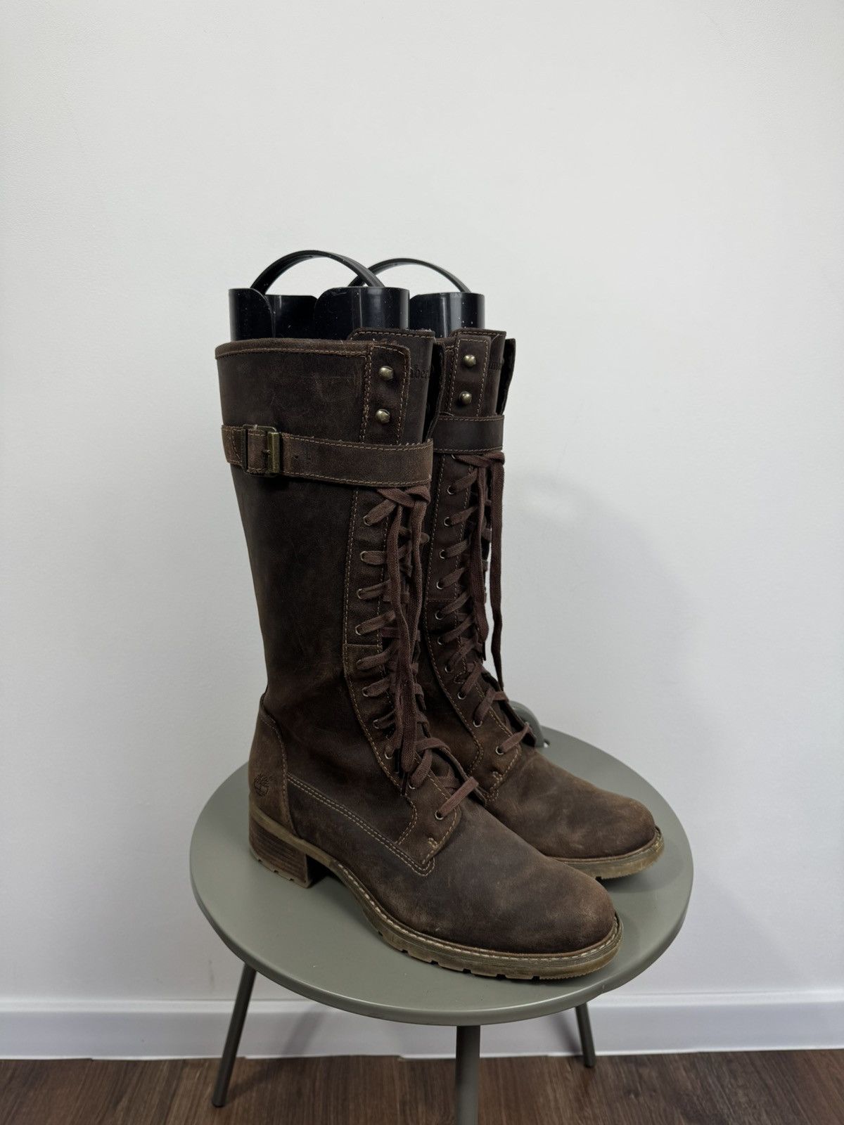 Timberland Timberland Tall Leather Biker Combat Boots Lace Up US10 Size US 10 / IT 40 - 1 Thumbnail
