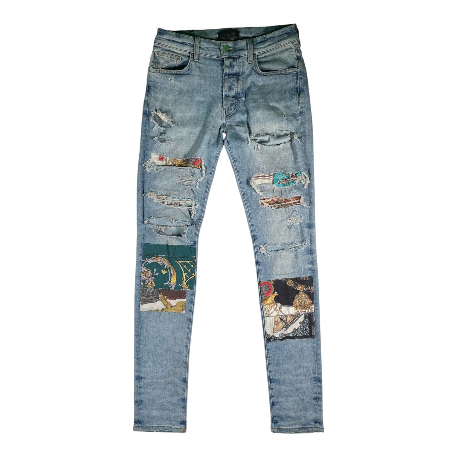 Amiri Amiri 'Art Patchwork' Light Wash Jeans Size US 32 / EU 48 - 1 Thumbnail