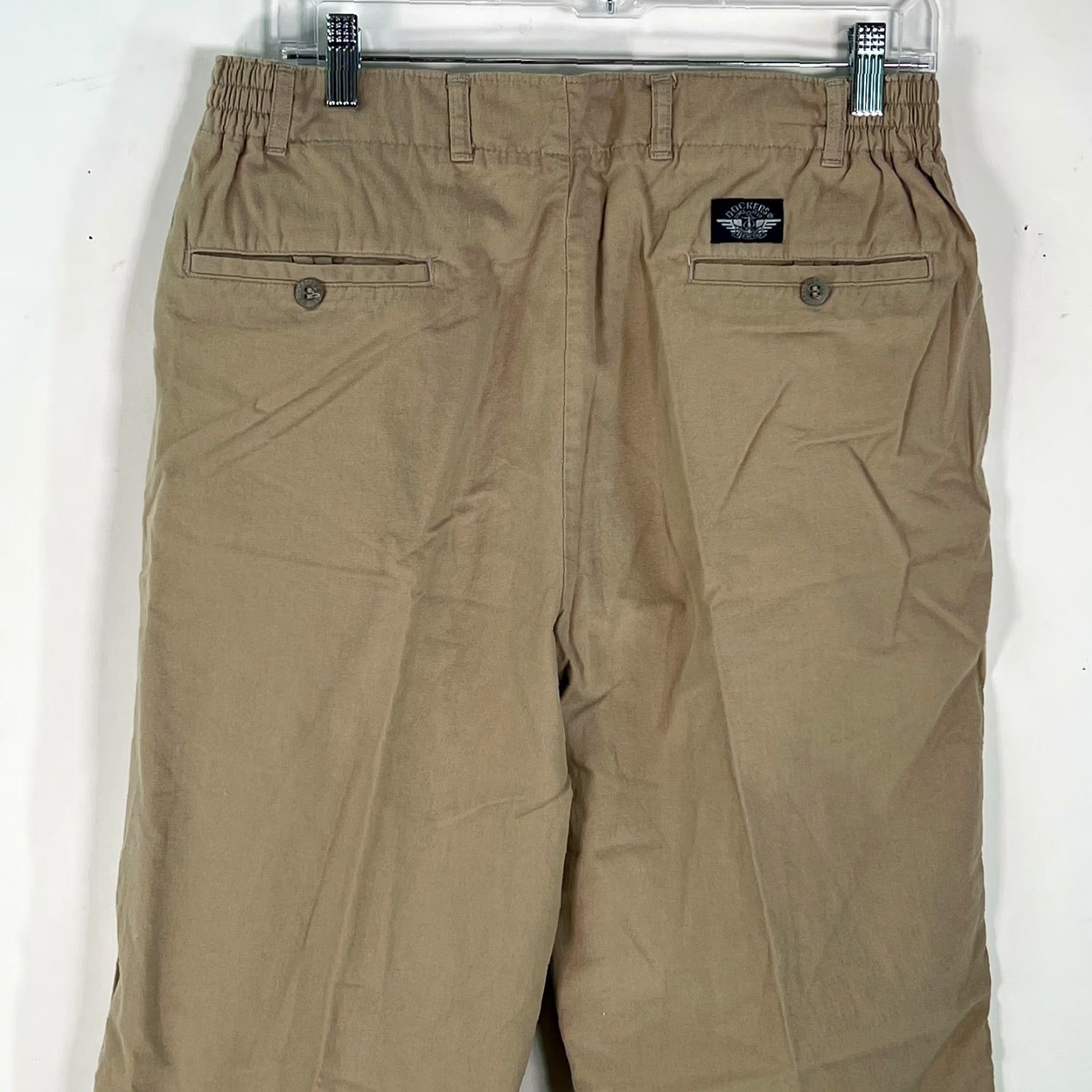 Dockers DOCKERS Mens Flat Front Mid Rise Stretch Chino Pants 34x32 Tan Mens Size US 34 / EU 50 - 4 Thumbnail