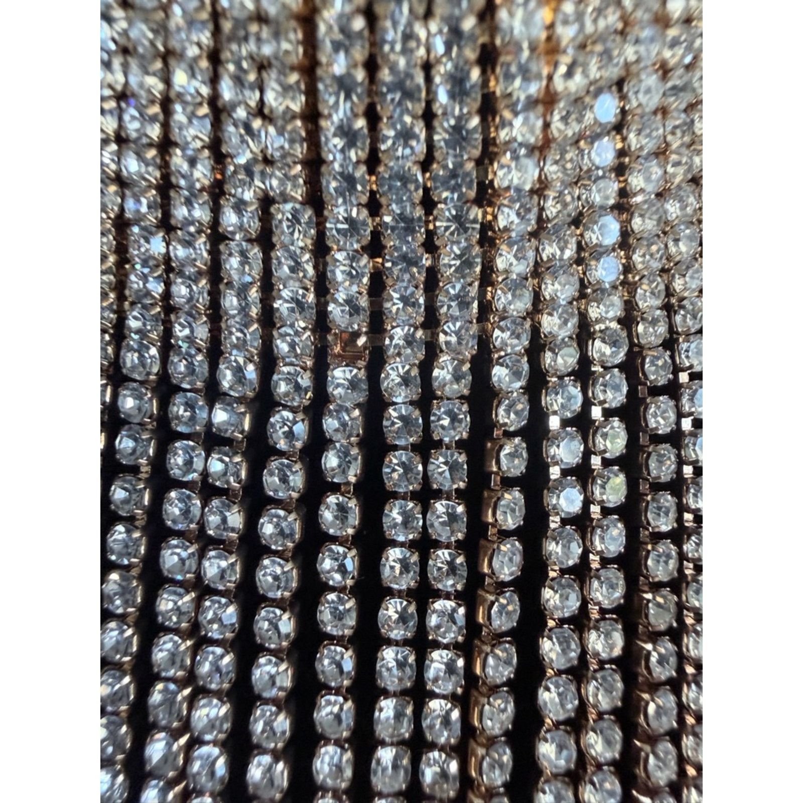 Other Rhinestone Fringe Choker Necklace Gold 2 jewels missing Size ONE SIZE - 2 Thumbnail