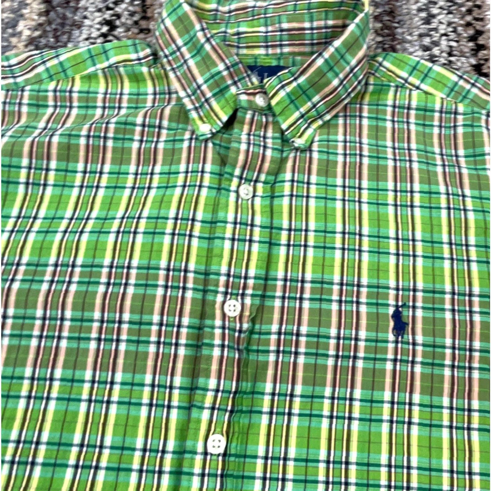 Ralph Lauren VINTAGE Ralph Lauren Shirt Men Large Green Plaid Button-Front Casual Modern Polo Tartan Size US M / EU 48-50 / 2 - 2 Thumbnail