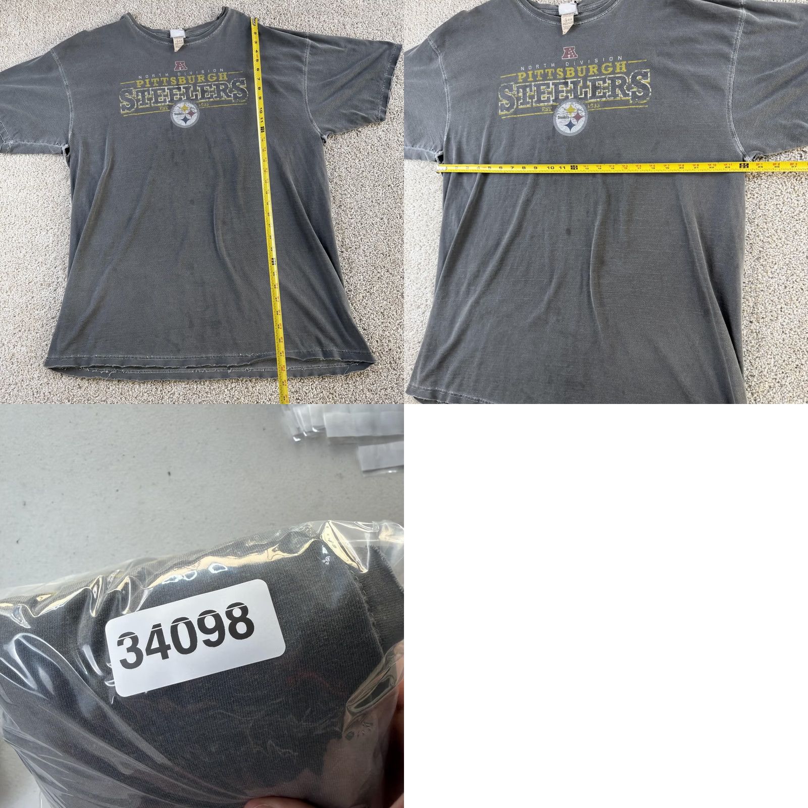 NFL Pittsburgh Steelers Shirt Mens 2XL Gray NFL Team Apparel Distressed Size US XXL / EU 58 / 5 - 8 Thumbnail