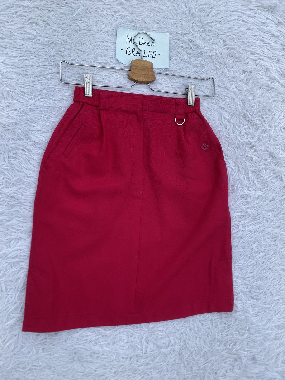 Christian Dior Monsieur Rare Vintage 90s Christian Dior Red Skirt Size 27" / US 4 / IT 40 - 2 Thumbnail