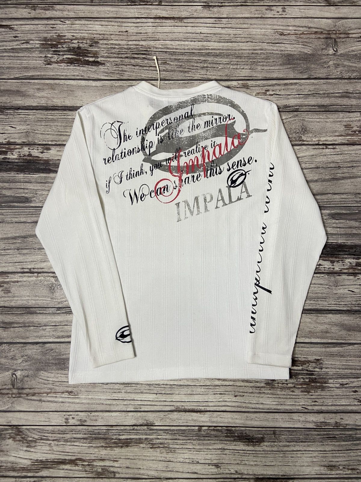 If Six Was Nine × Japanese Brand × Le Grande Bleu (L.G.B.) Rare Impala Goth Poem Style Japan Lace Up Thermal Longsleeve Size US M / EU 48-50 / 2 - 7 Thumbnail