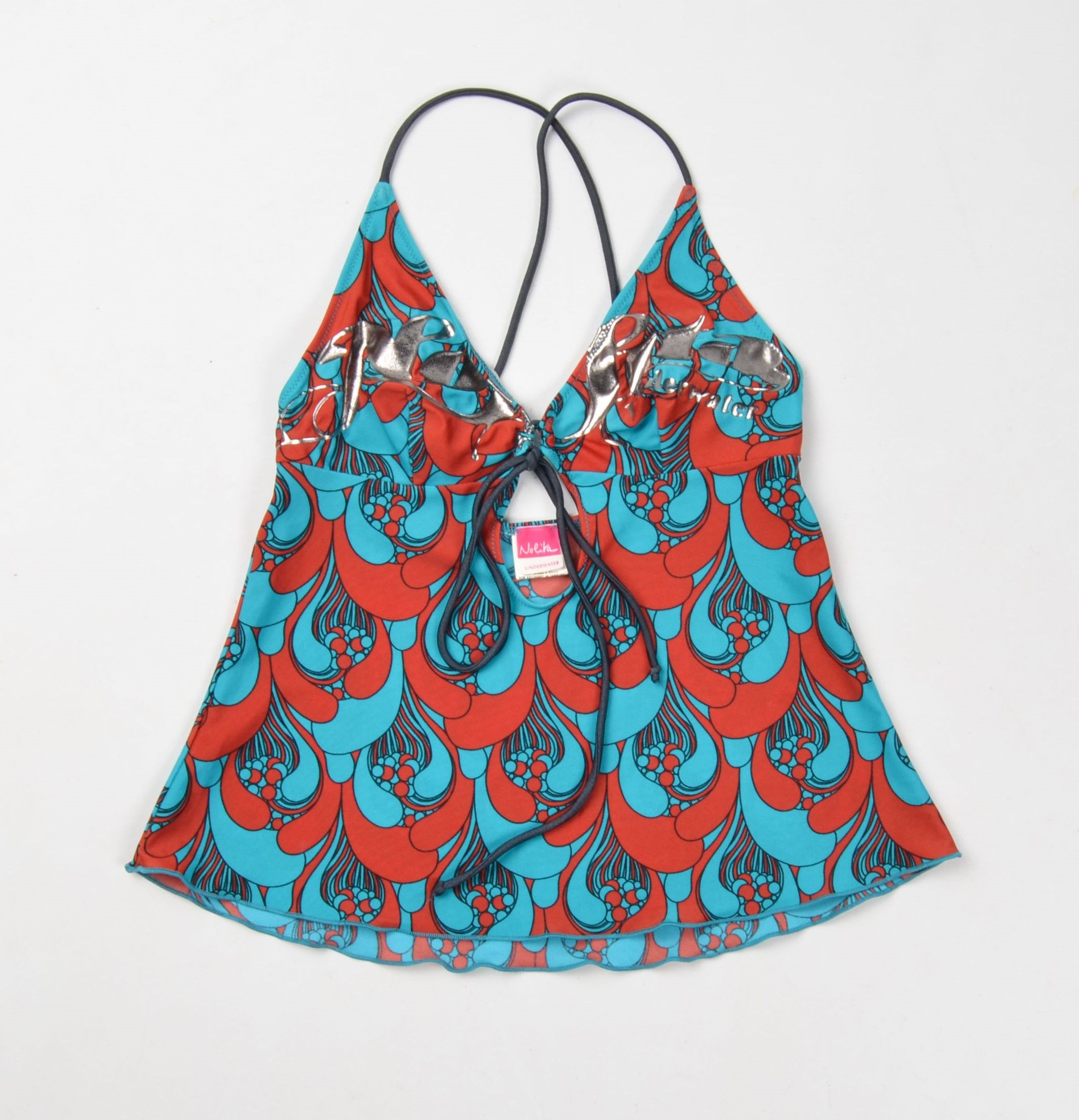 Designer × Vintage Nolita North Little Italy Y2K Psychedelic Halter Top Size M / US 6-8 / IT 42-44 - 4 Thumbnail