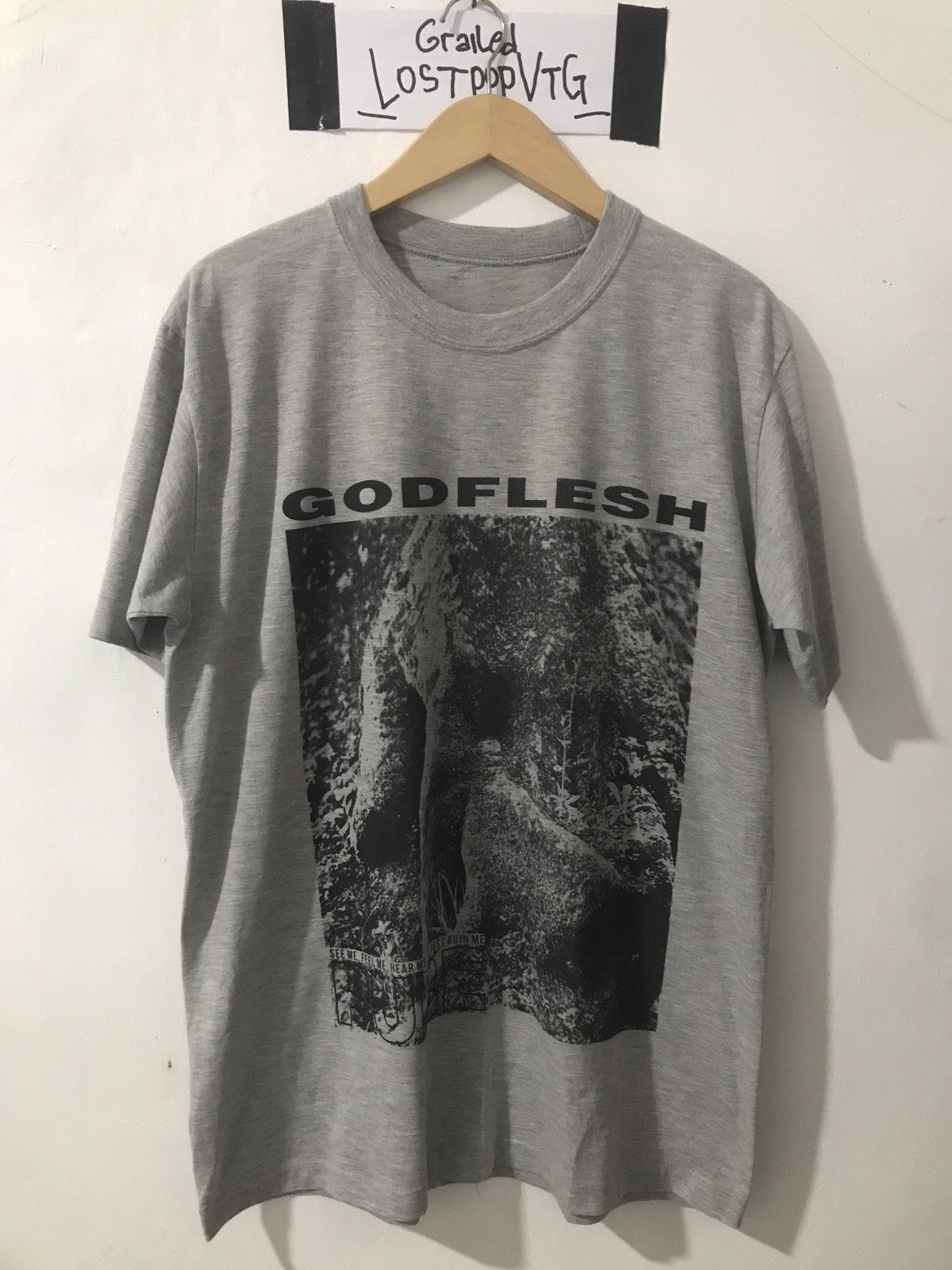 image of Band Tees x Rock Band Godflesh Vintage Pure Single Stitch in Grey, Men's (Size Large)