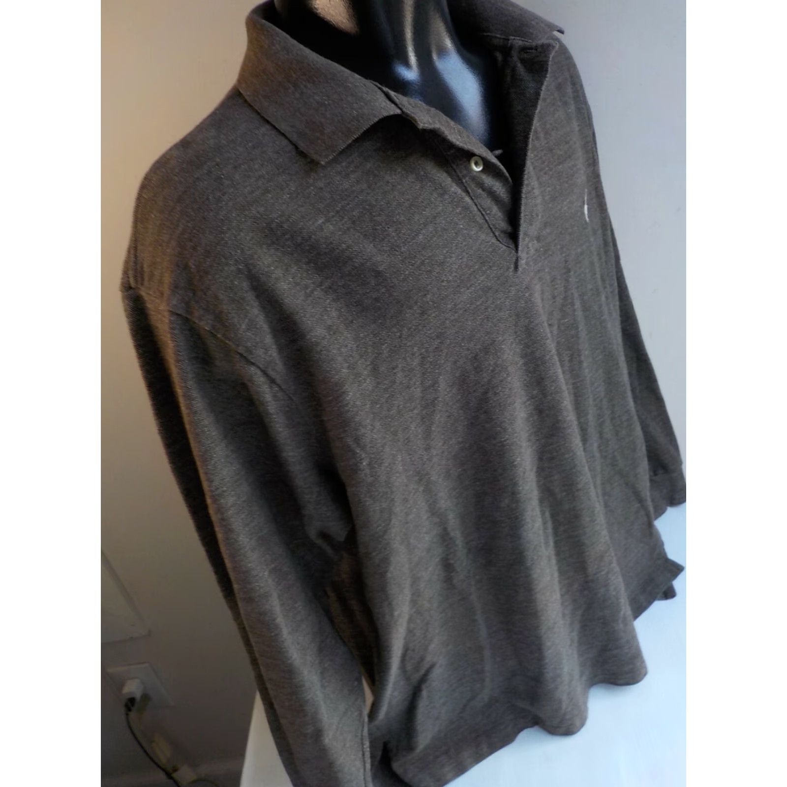 Polo Ralph Lauren VINTAGE Polo Ralph Lauren LS Polo Shirt Men Brown 100% Cotton XLT Big & Tall Logo Pony 25.5" Sleeve 33.5" Length Ivory Pony Logo Size US XL / EU 56 / 4 - 3 Thumbnail