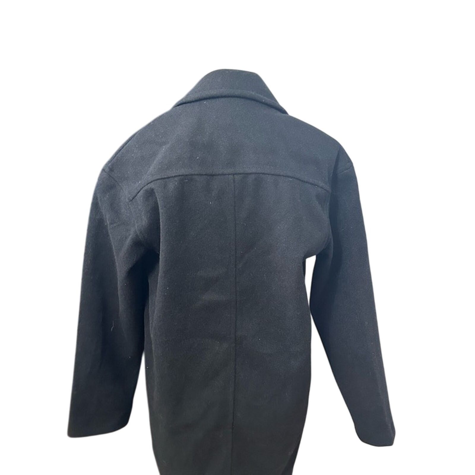 Topshop Topshop Midi Pea Coat Double Notched Lapel Black Women's 2 Size XS / US 0-2 / IT 36-38 - 5 Thumbnail