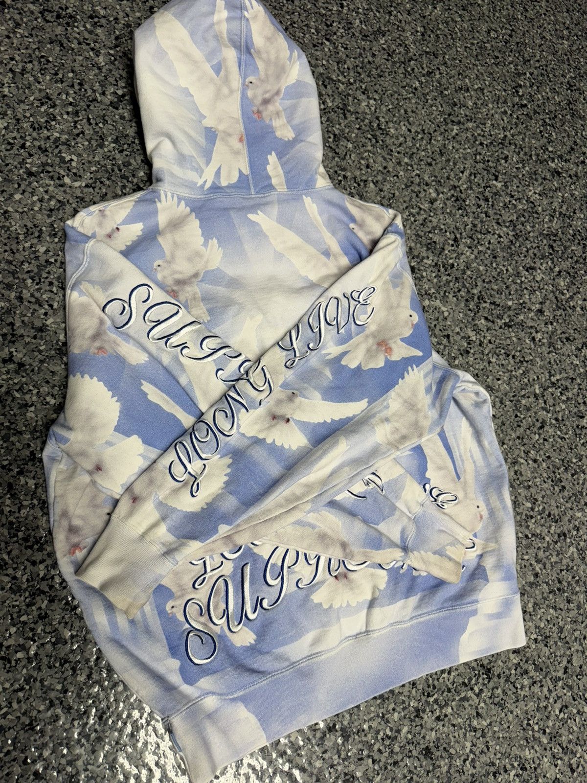 Supreme Supreme Doves Hooded Sweatshirt Blue Size US S / EU 44-46 / 1 - 3 Thumbnail