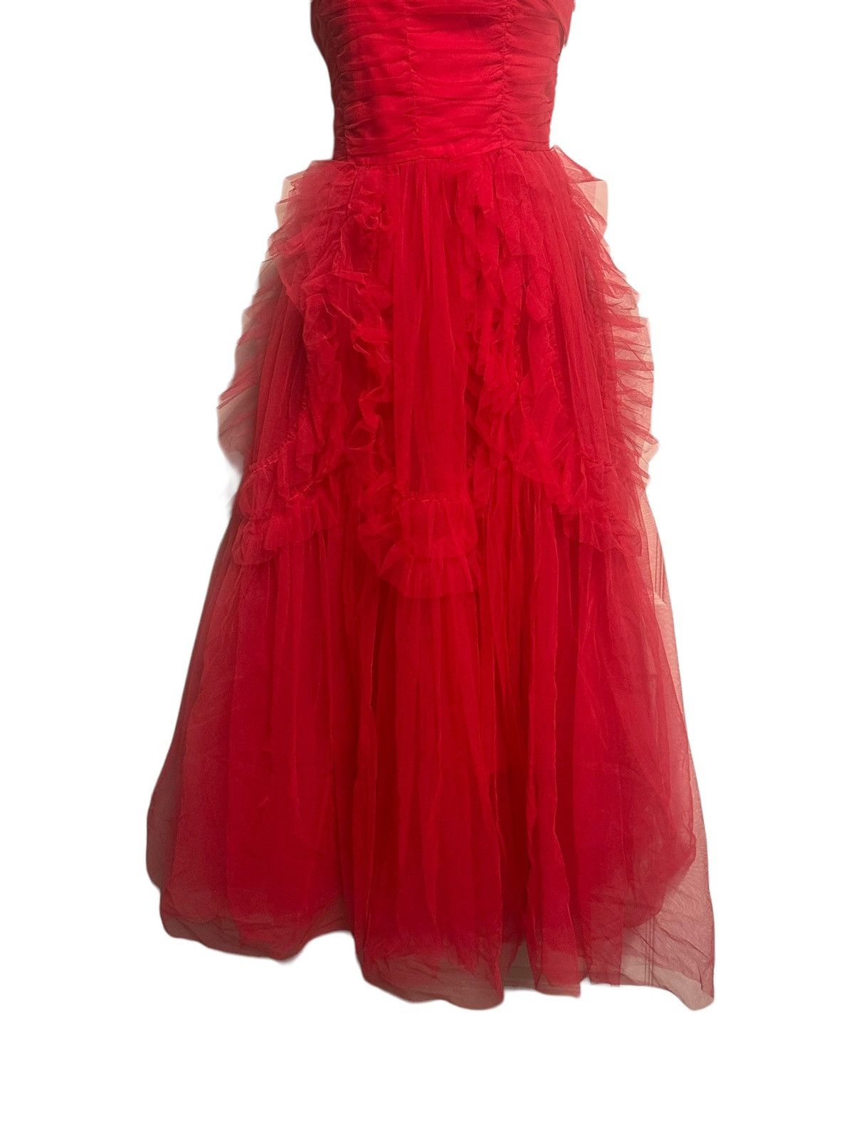 Bcbgmaxazria BCBG Max Azria Strapless Ruffle-Trimmed Gown 🌹 Size L / US 10 / IT 46 - 2 Thumbnail