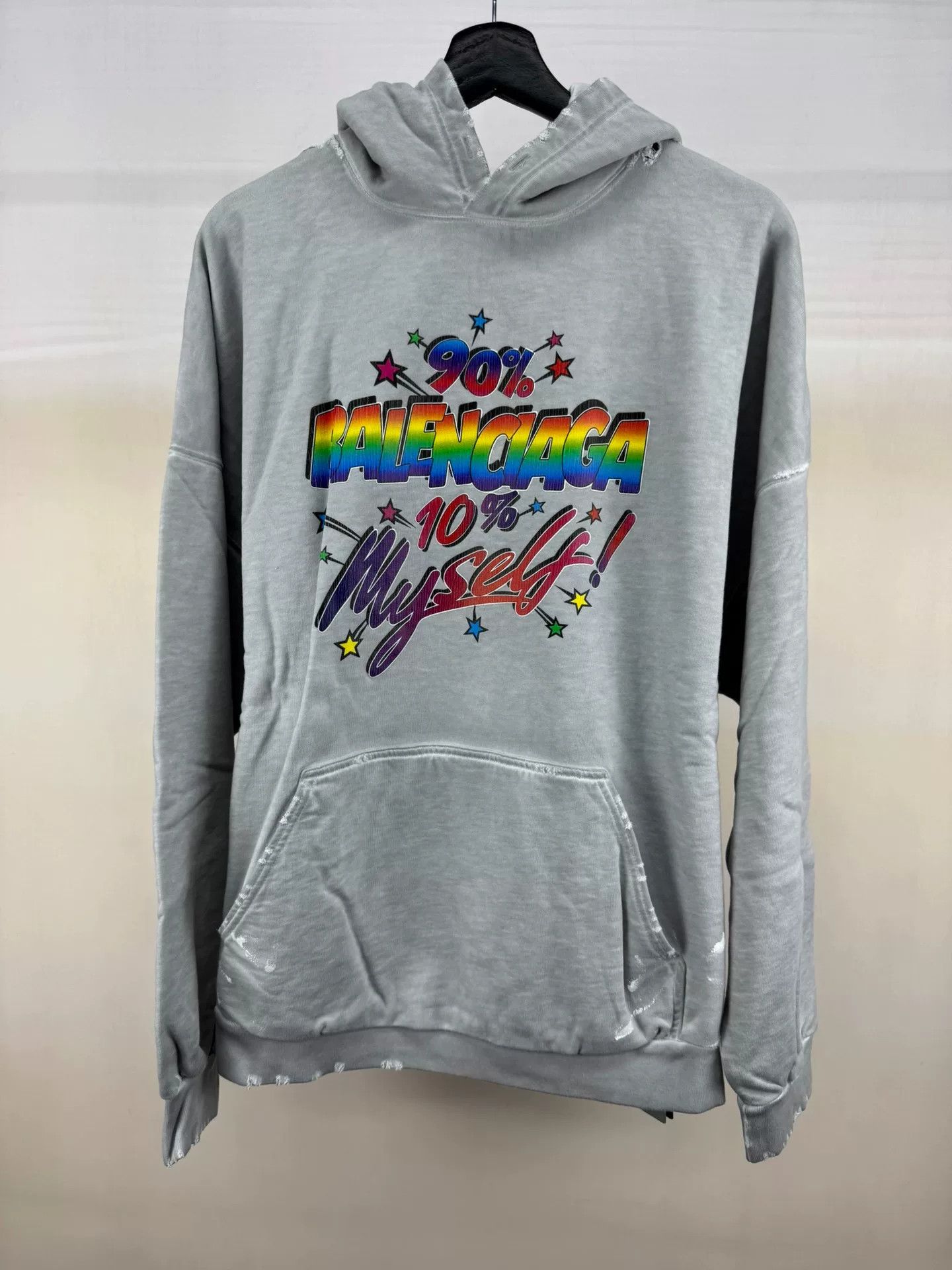 Balenciaga Balenciaga Gray Paint Splatter Hoodie Size US XS / EU 42 / 0 - 1 Thumbnail