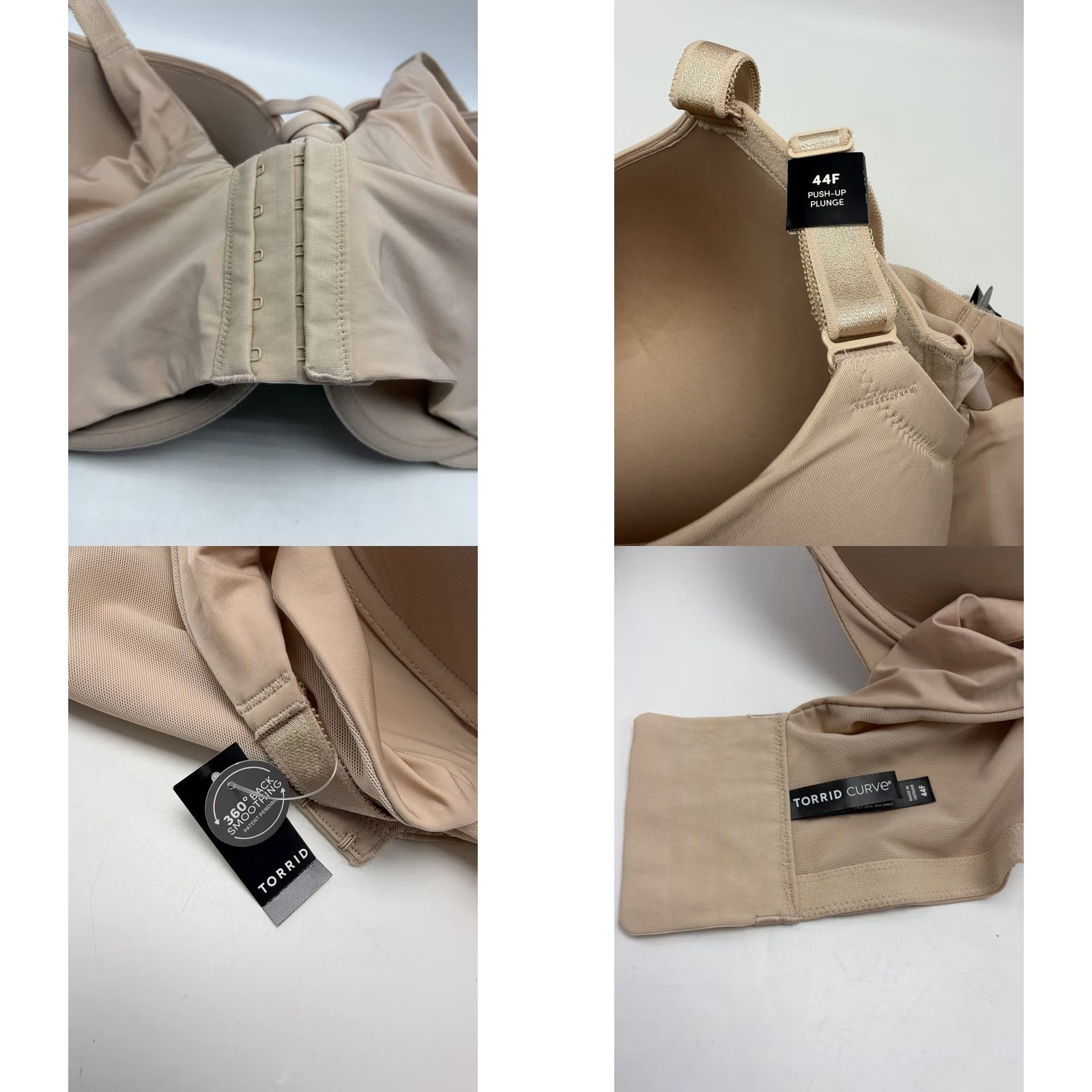 Torrid Torrid Curve XO 360 Back Smoothing Plunge Push Up Bra Underwire Beige 44F Women Size ONE SIZE - 8 Thumbnail