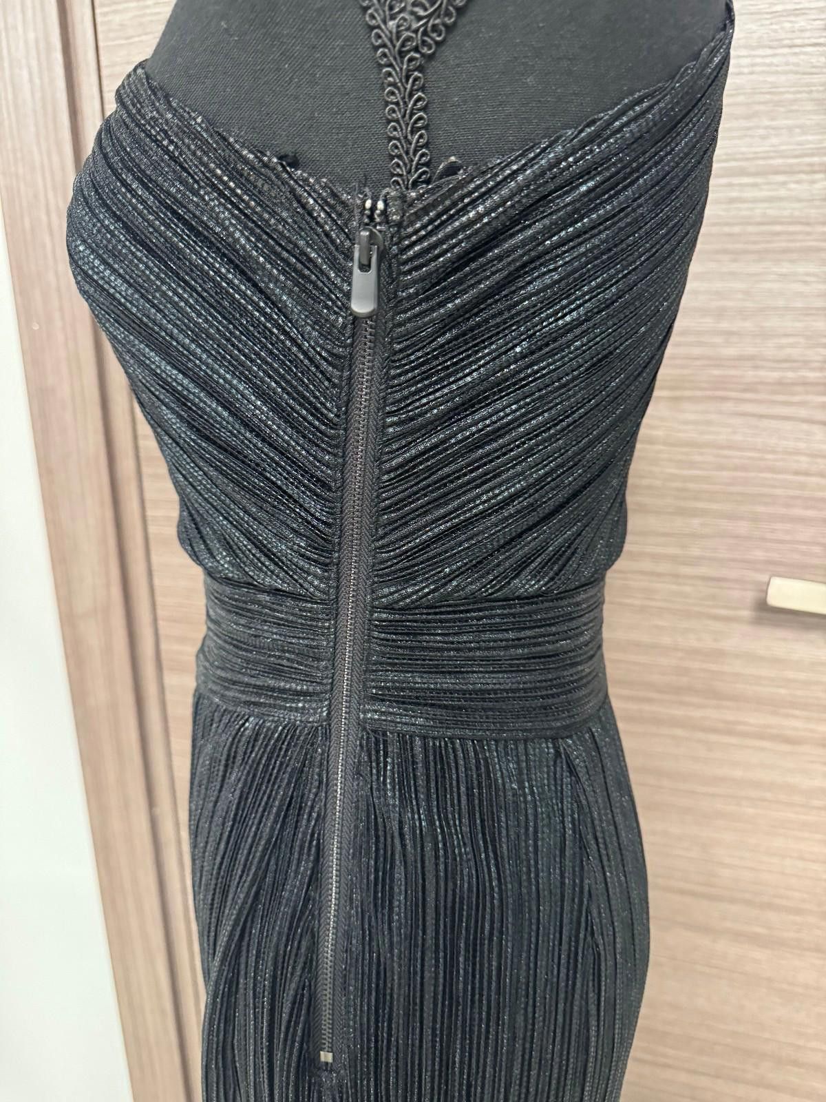 Other Saylor Black One Shoulder Pleated Midi Dress Size S Black Size S / US 4 / IT 40 - 5 Thumbnail