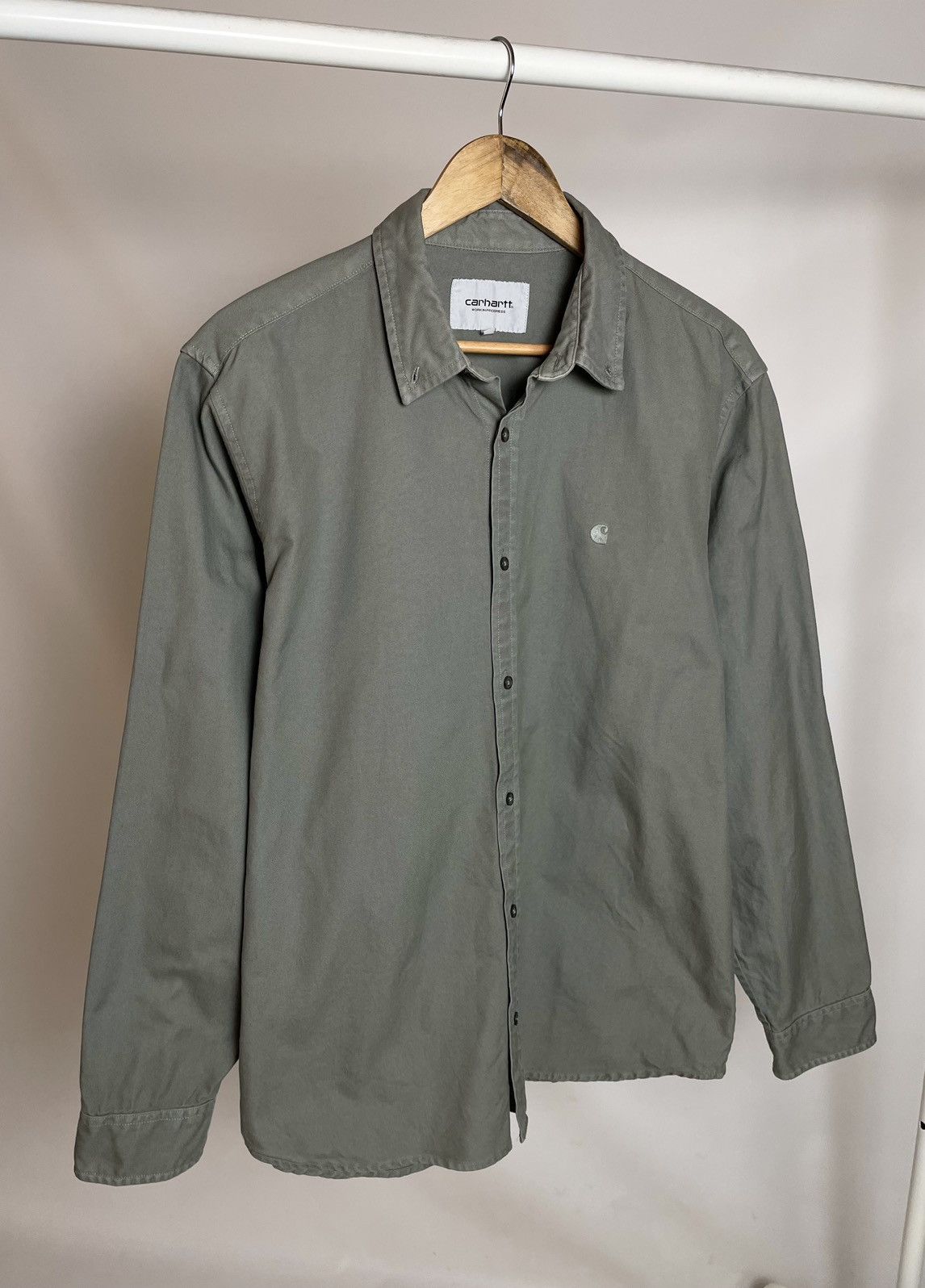 Carhartt Wip CARHARTT WIP 🌲 khaki button up over shirt Size US L / EU 52-54 / 3 - 2 Thumbnail