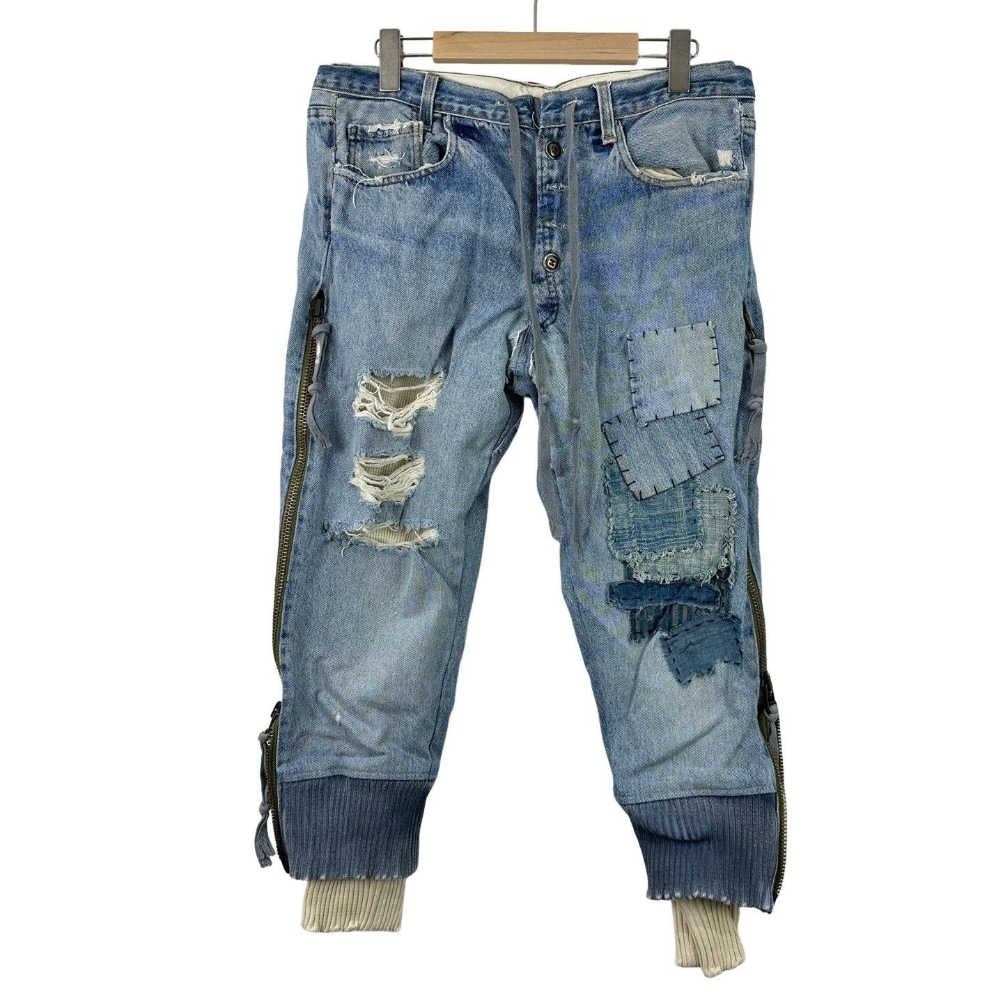 Greg Lauren Greg Lauren Patchwork Denim Lounge Pants Size 1 Size US 30 / EU 46 - 1 Thumbnail