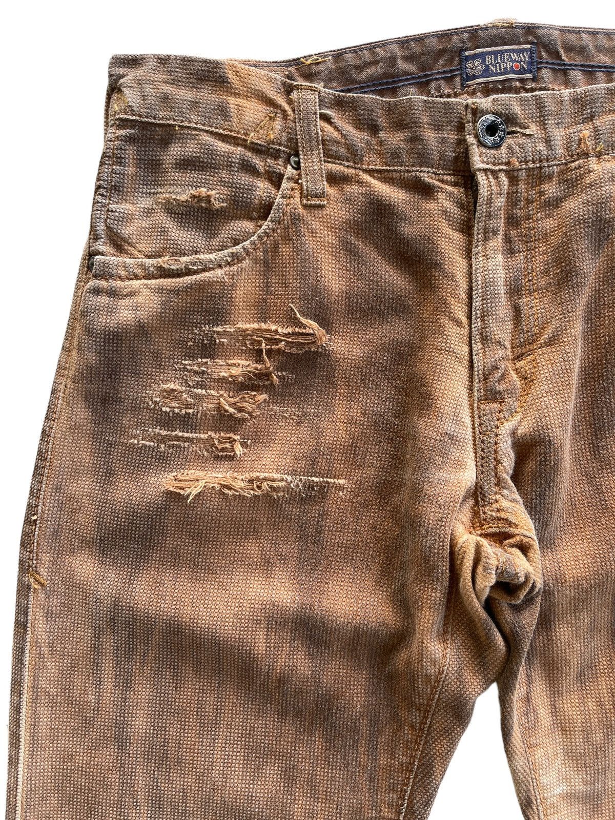 Japanese Brand Vintage Japanese Blueway Distressed Mudd Denim Size US 31 - 7 Thumbnail