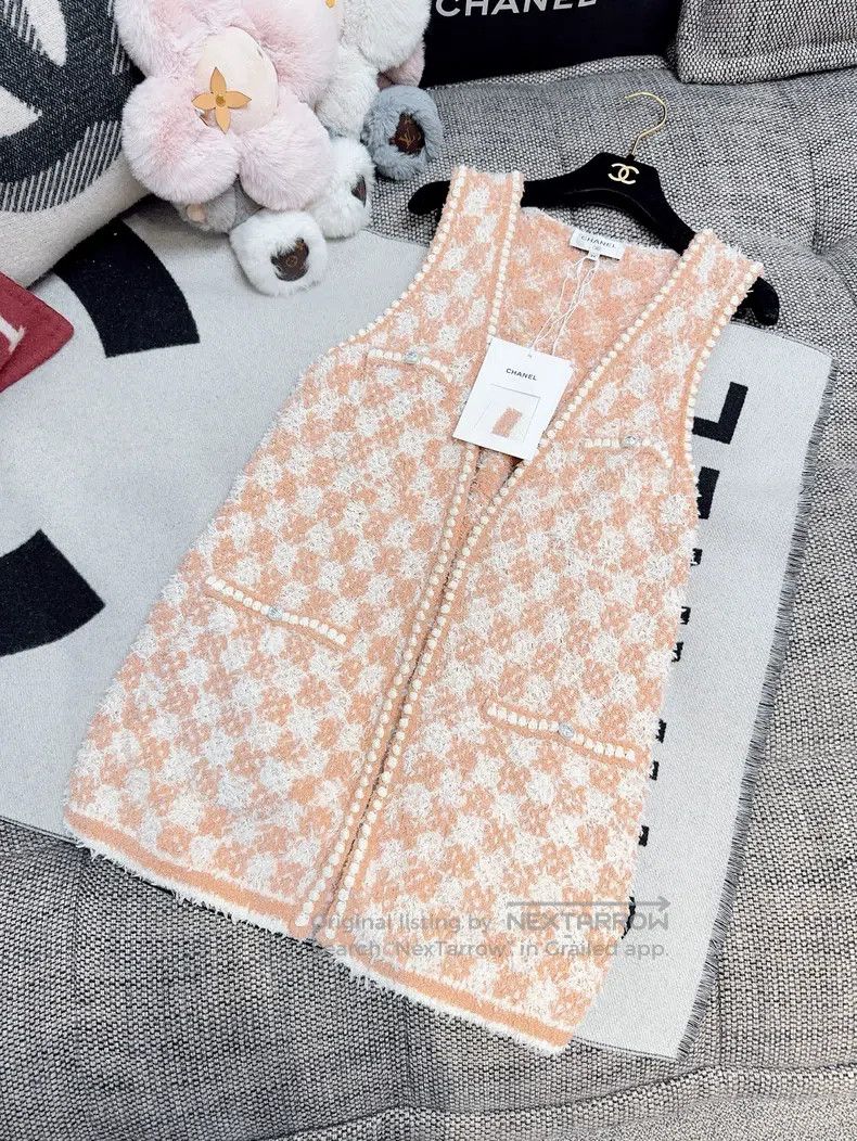 Chanel Chanel 23S orange and white tassel checkerboard trough twe Size XXS / US 00 / IT 34 - 3 Thumbnail