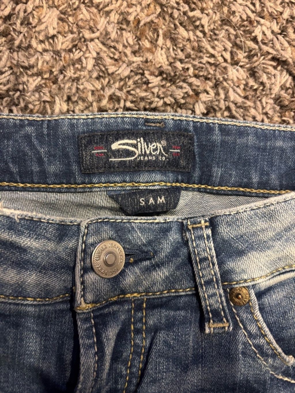 Silver Jeans Co. Silver Jeans Women's Sam Distressed Straight Jeans Size 26" / US 2 / IT 38 - 7 Thumbnail