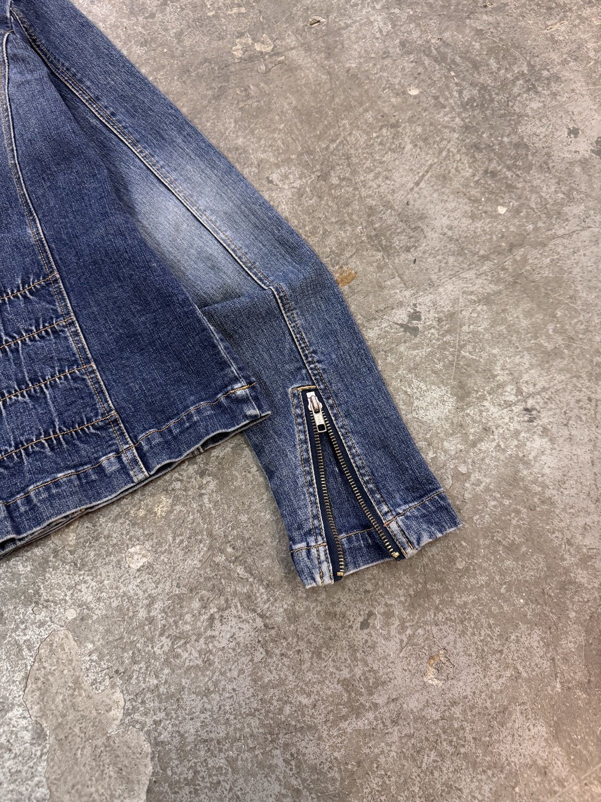 Vintage y2k Denim Bomber Jacket Size S / US 4 / IT 40 - 9 Thumbnail