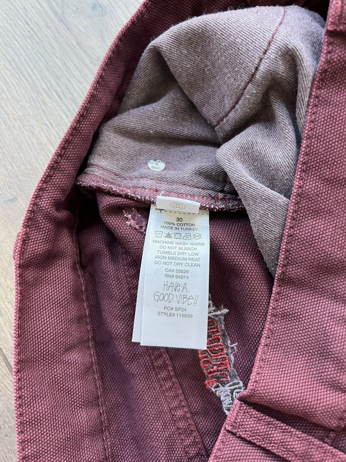 Stussy Stussy Classic Jean Washed Canvas Wine 30 Size US 30 / EU 46 - 11 Thumbnail