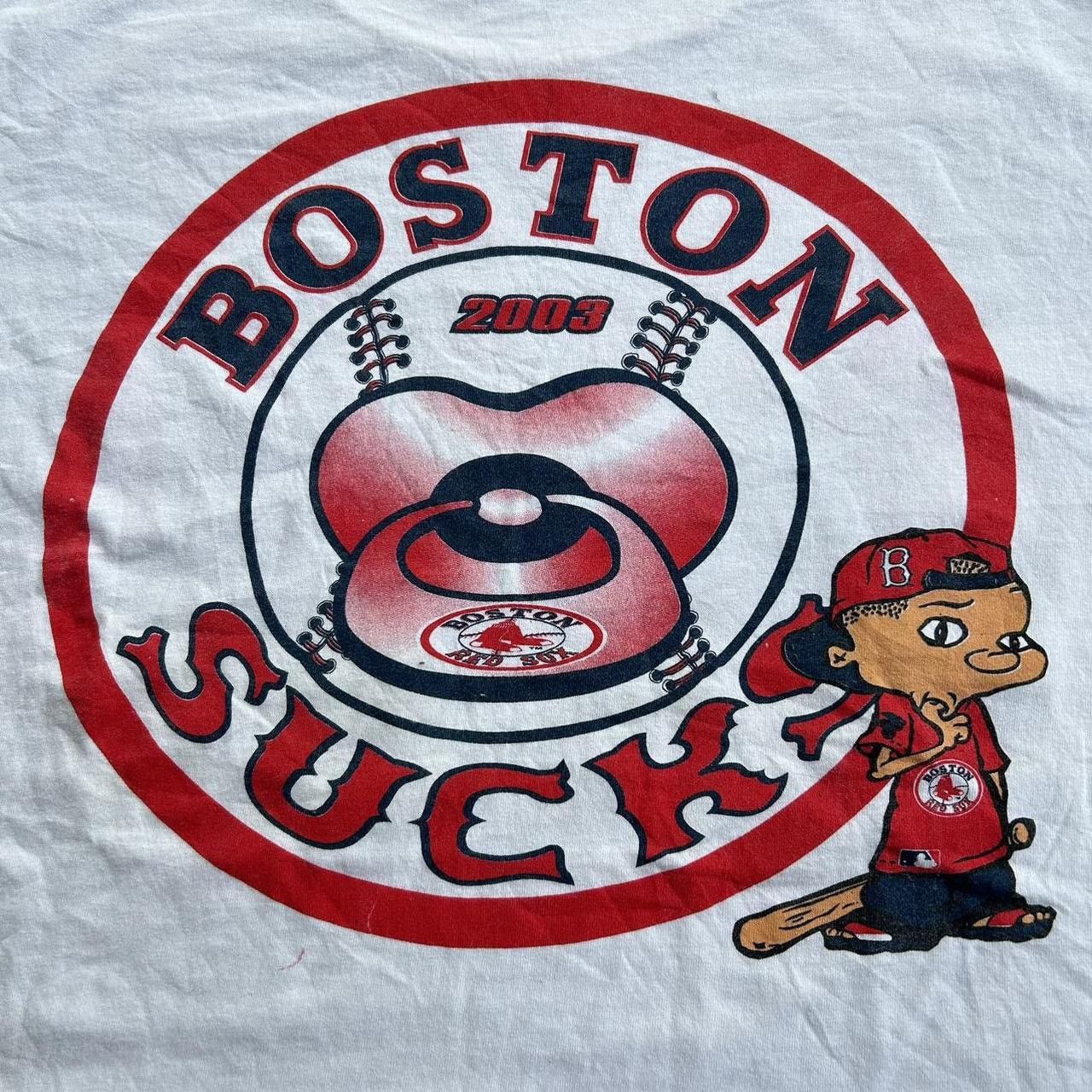 Vintage Vintage Boston Sucks Red Sox Ed Edd Eddy Parody MLB T Shirt Size US XL / EU 56 / 4 - 8 Thumbnail