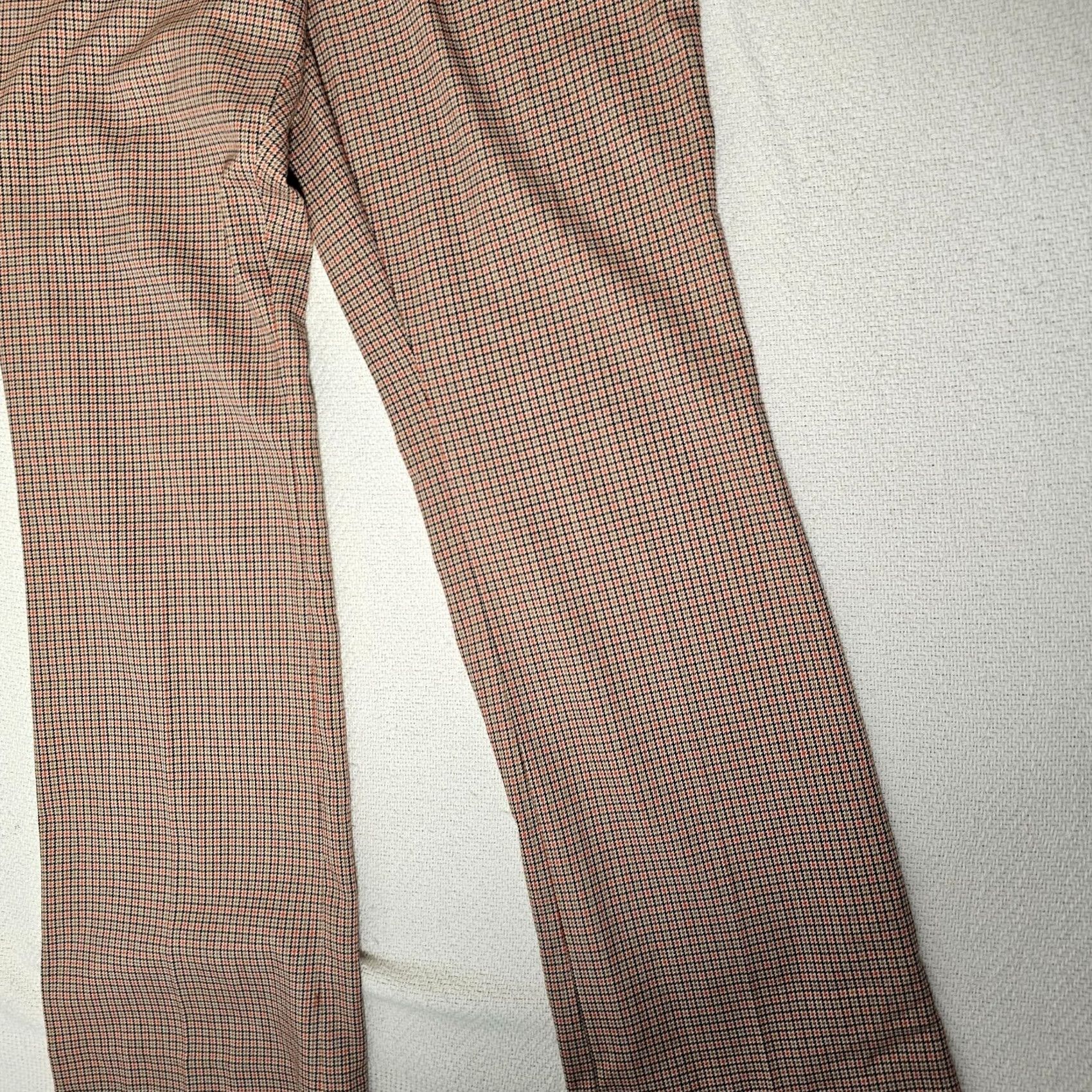 Vince Camuto Vince Camuto Dress Pants Women Houndstooth High Waist Straight Leg Beige Size 12 Regular Inseam 29 Beige Size 34" / US 12 / IT 48 - 2 Thumbnail