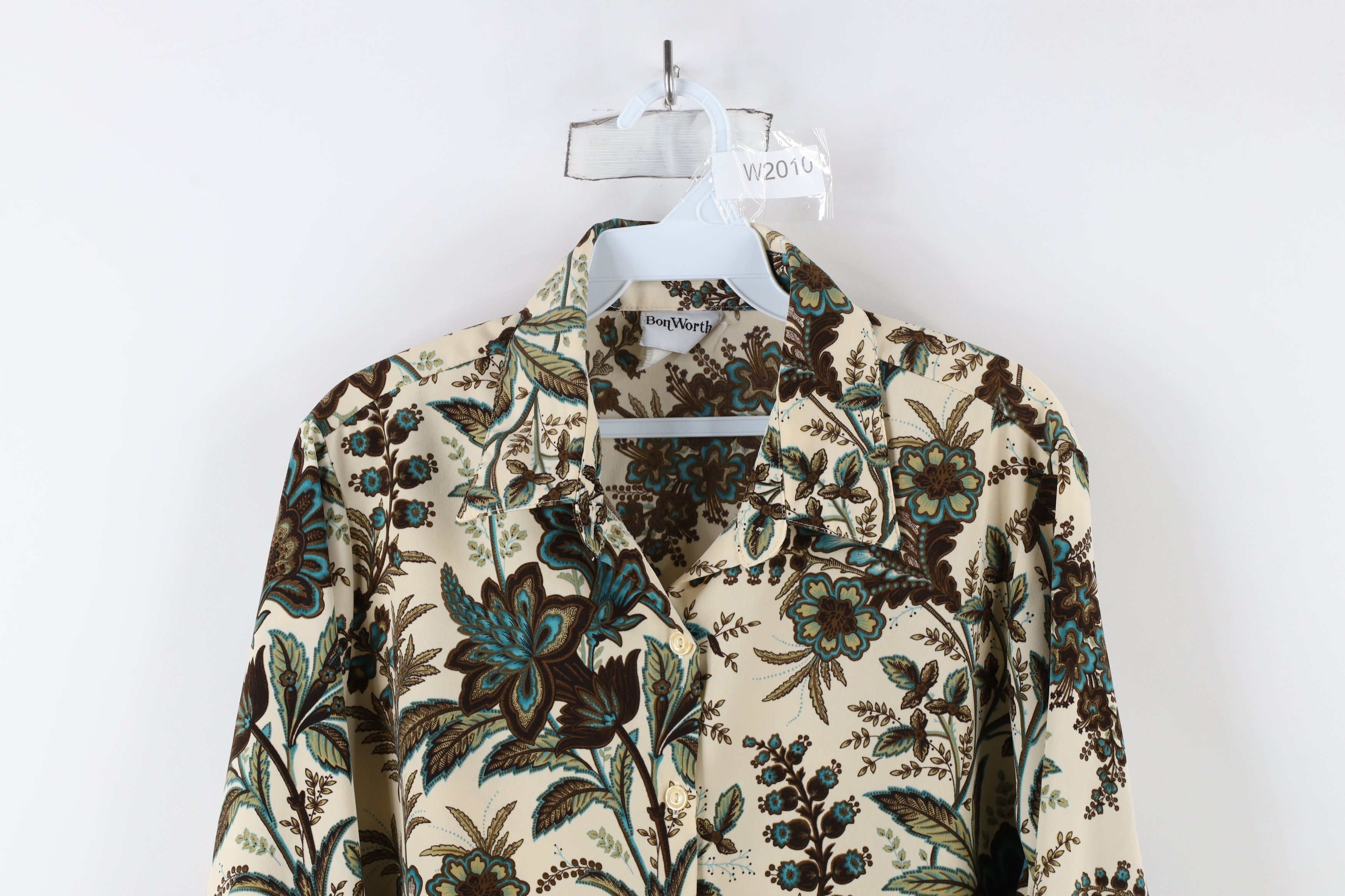 Vintage Vintage 90s Streetwear Flower Geometric Knit Button Shirt Size L / US 10 / IT 46 - 2 Thumbnail