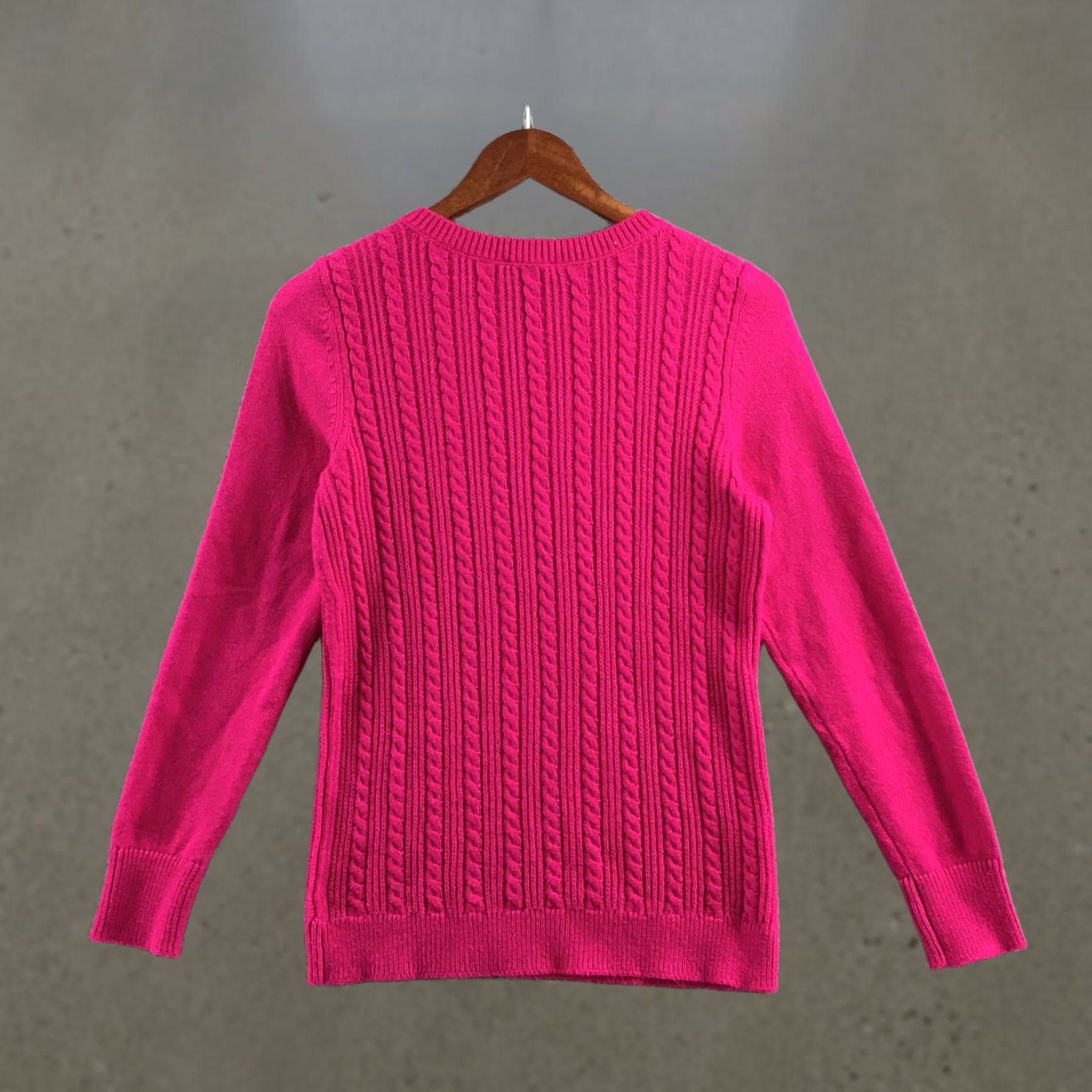 Talbots Talbots Sweater Womens XS Pink Cotton Blend Cable Knit Pullover Long Sleeve Size XS / US 0-2 / IT 36-38 - 1 Thumbnail