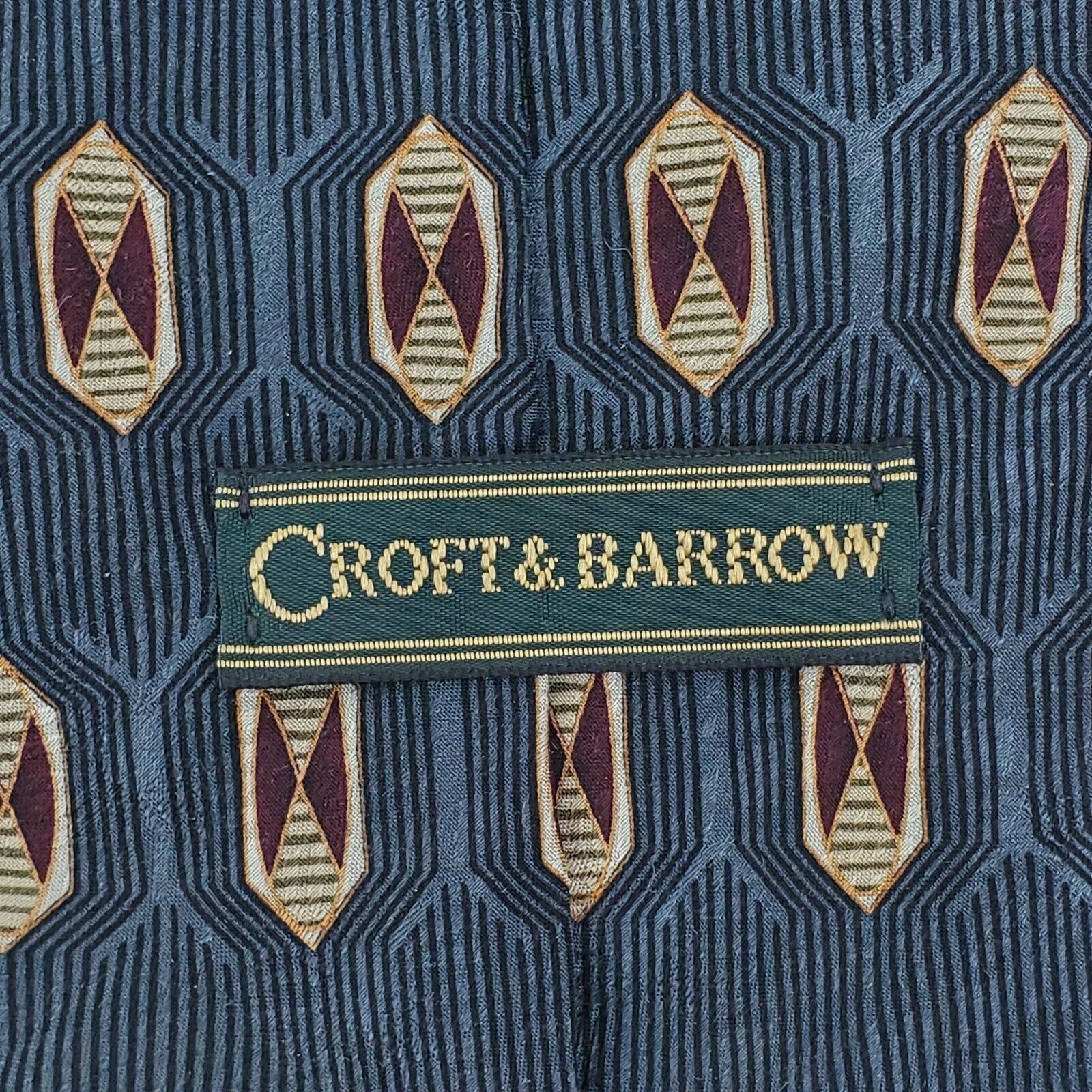 Croft & Barrow Croft & Barrow Blue Geometric Silk Tie Wide Size ONE SIZE - 3 Thumbnail